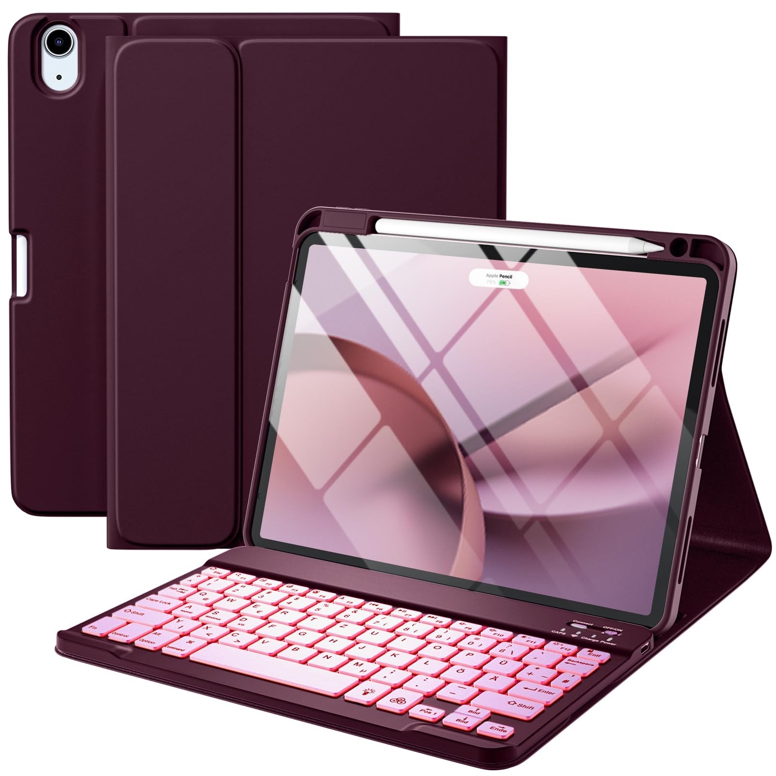 Backlit Keyboard Compatible w/ IPad Air 11 Inch/Air 5th 4th Generation Harvopu