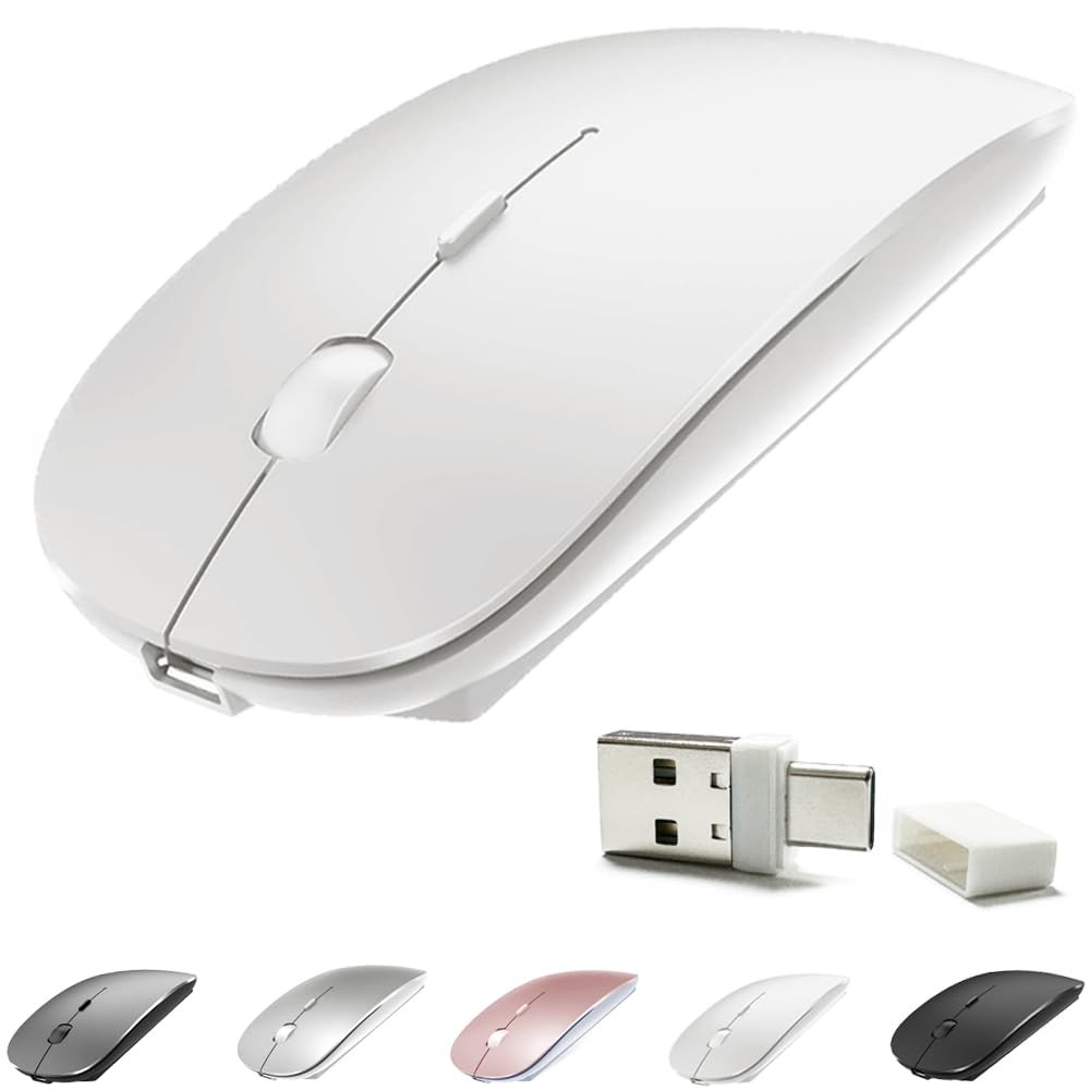 Rechargeable Bluetooth 5.2/3.0/TypeC/USB2.4G Mouse for MacBook/MacBook air/Pr...