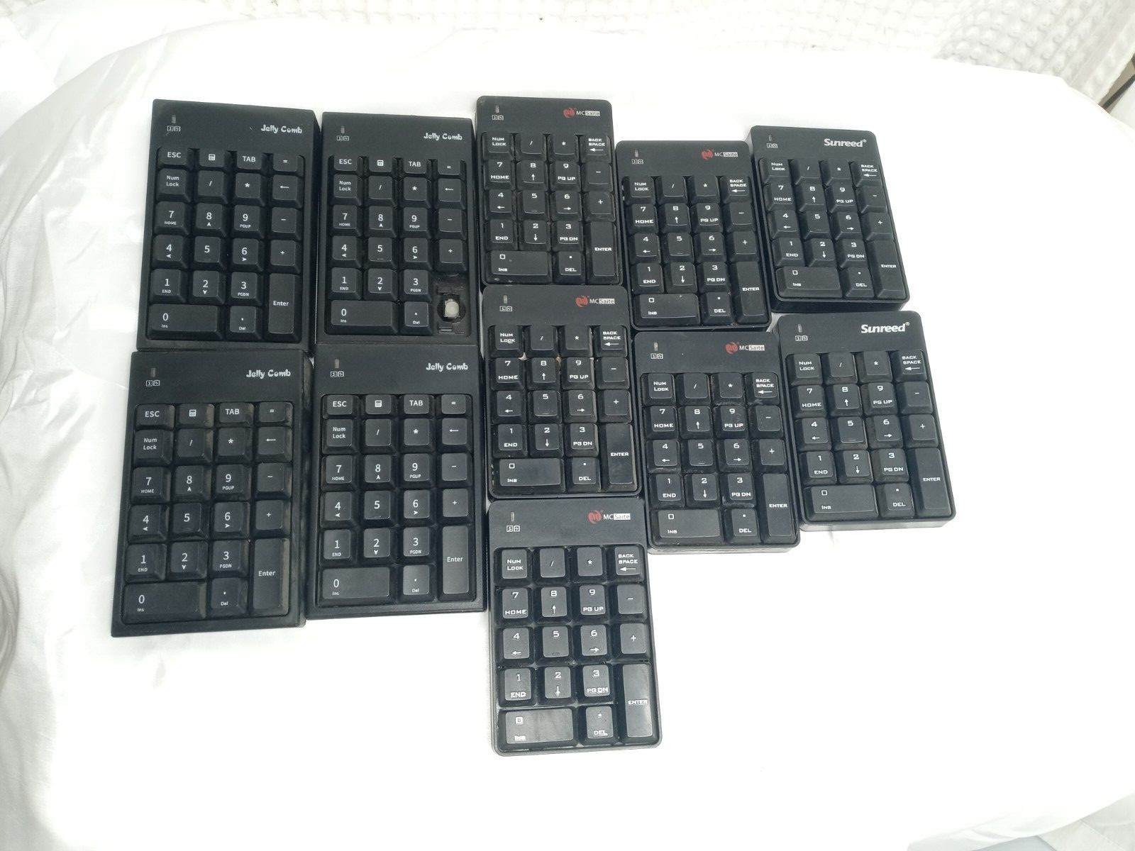 11 Wireless Numeric Pads-No Receivers-(4) Jelly Comb, (5) MCSaite, & (2) Sunreed