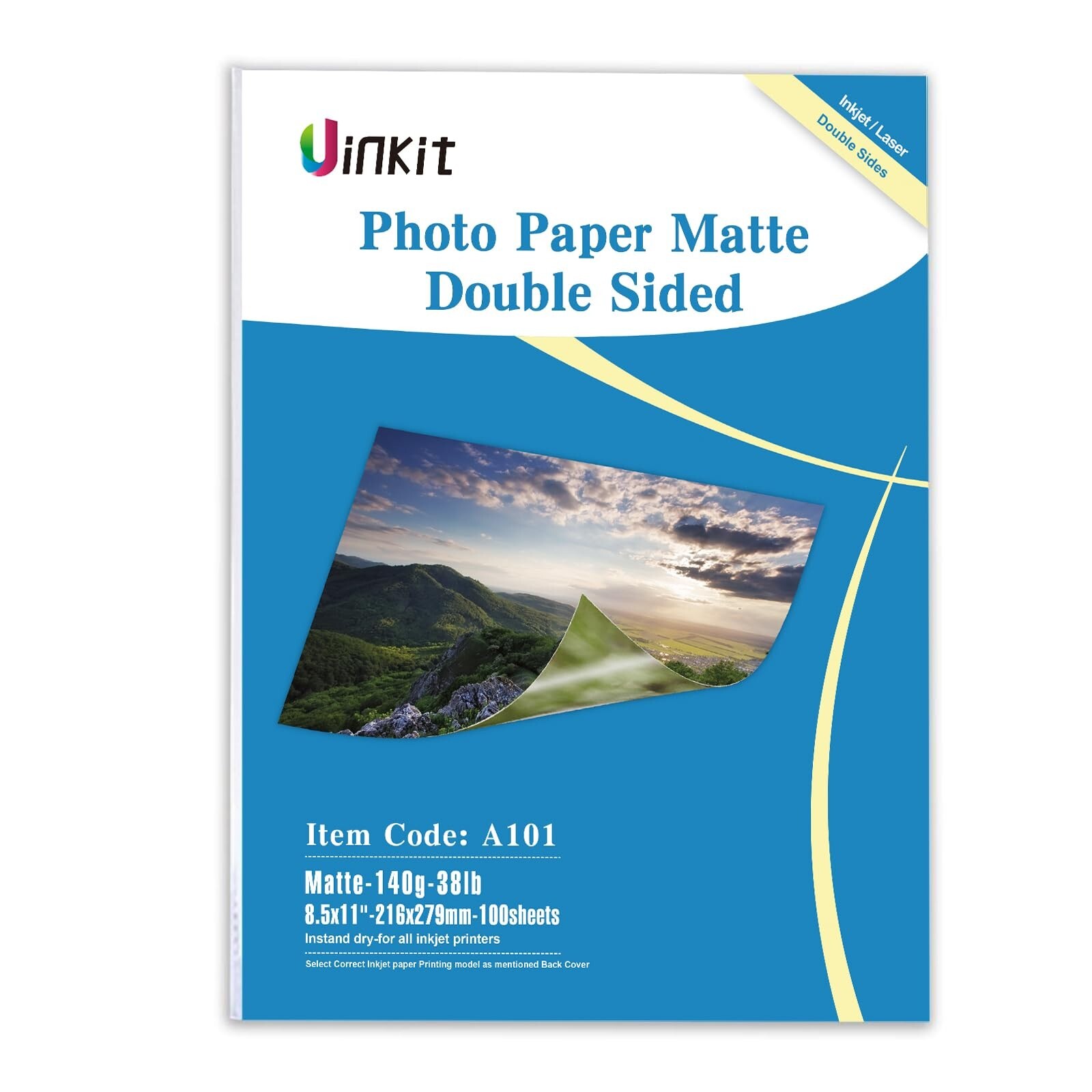 Uinkit 100 Sheets Thin Matte Presentation Paper Photo Double Sided 8.5x11 38l...