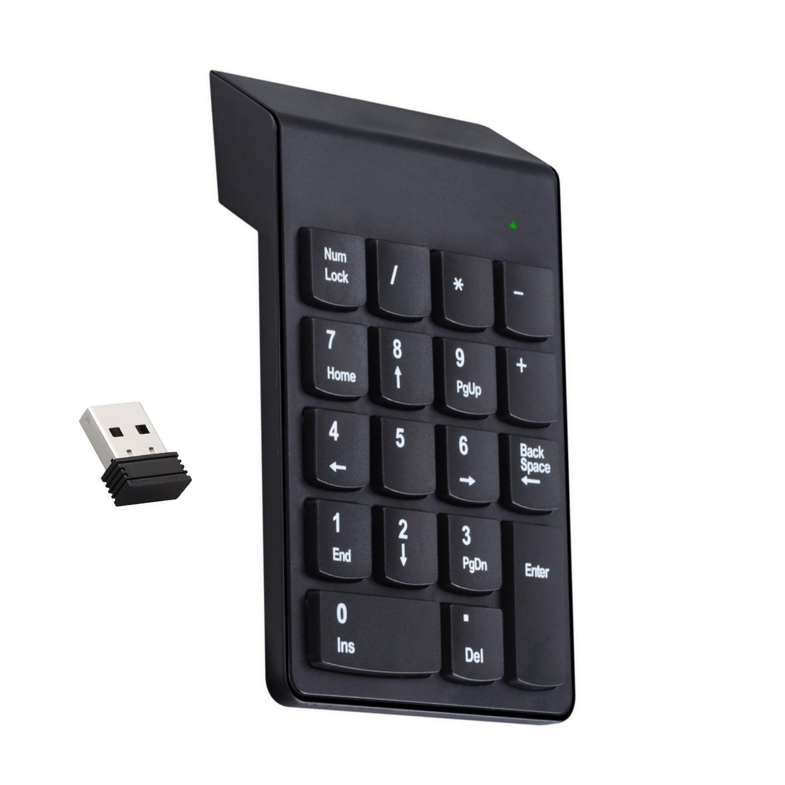 1PC Black Wireless 18-Key Number Keyboard W/2.4GHz USB Receiver Comfy To Use