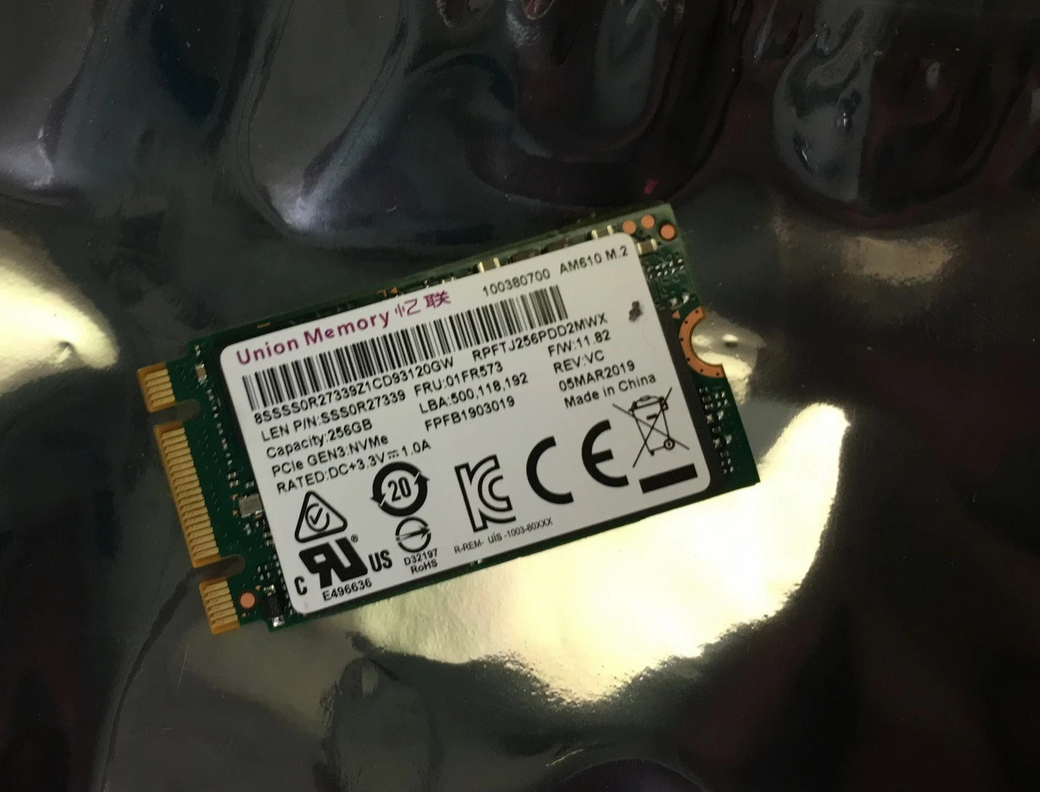 GREEN - UNION MEMORY 256GB PCIE GEN3 NVME SSD