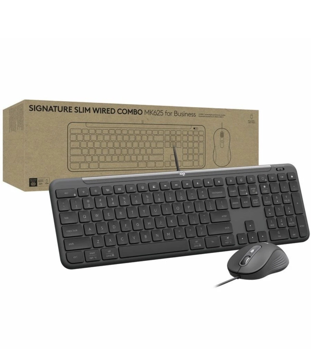 Logitech Signature Slim MK625 for Business Keyboard and Mouse - Graphite