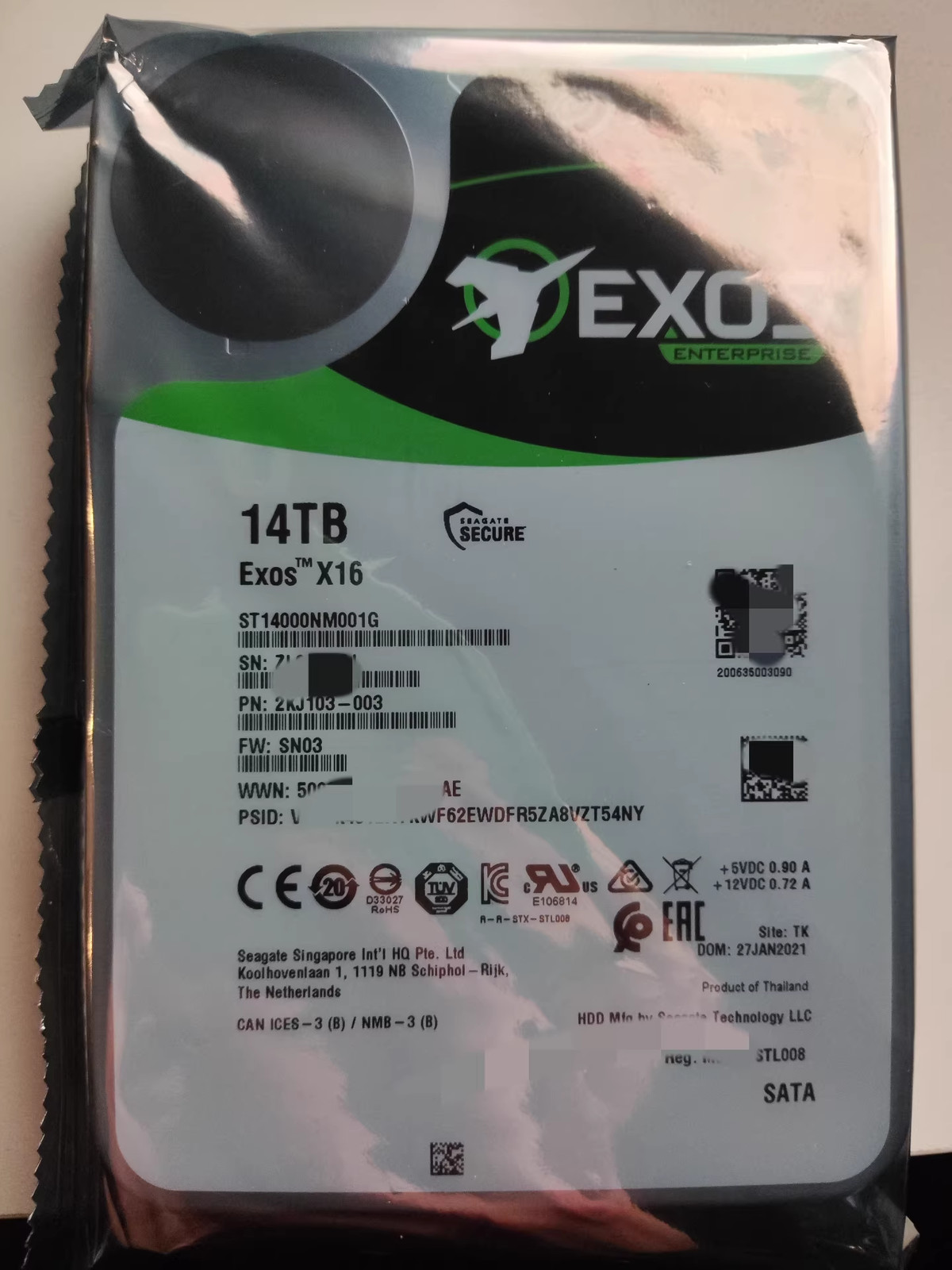 for Seagate ST14000NM001G Exos X16 Internal Hard Drive 14TB HDD SATA 6Gb 3.5"