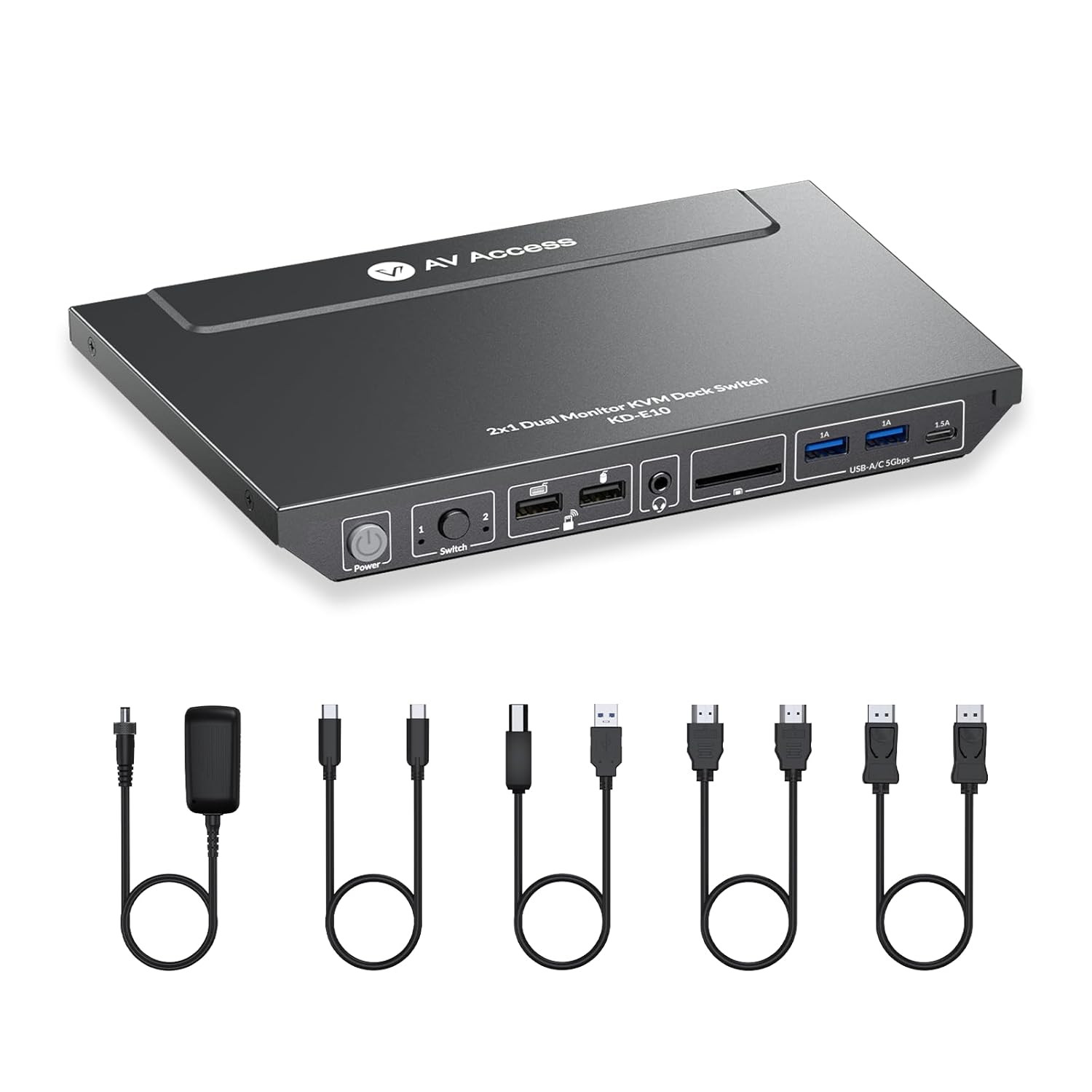 KVM Switch Docking Station for 2 Monitors 2 Computers, 4K KVM Switch Dual Monito