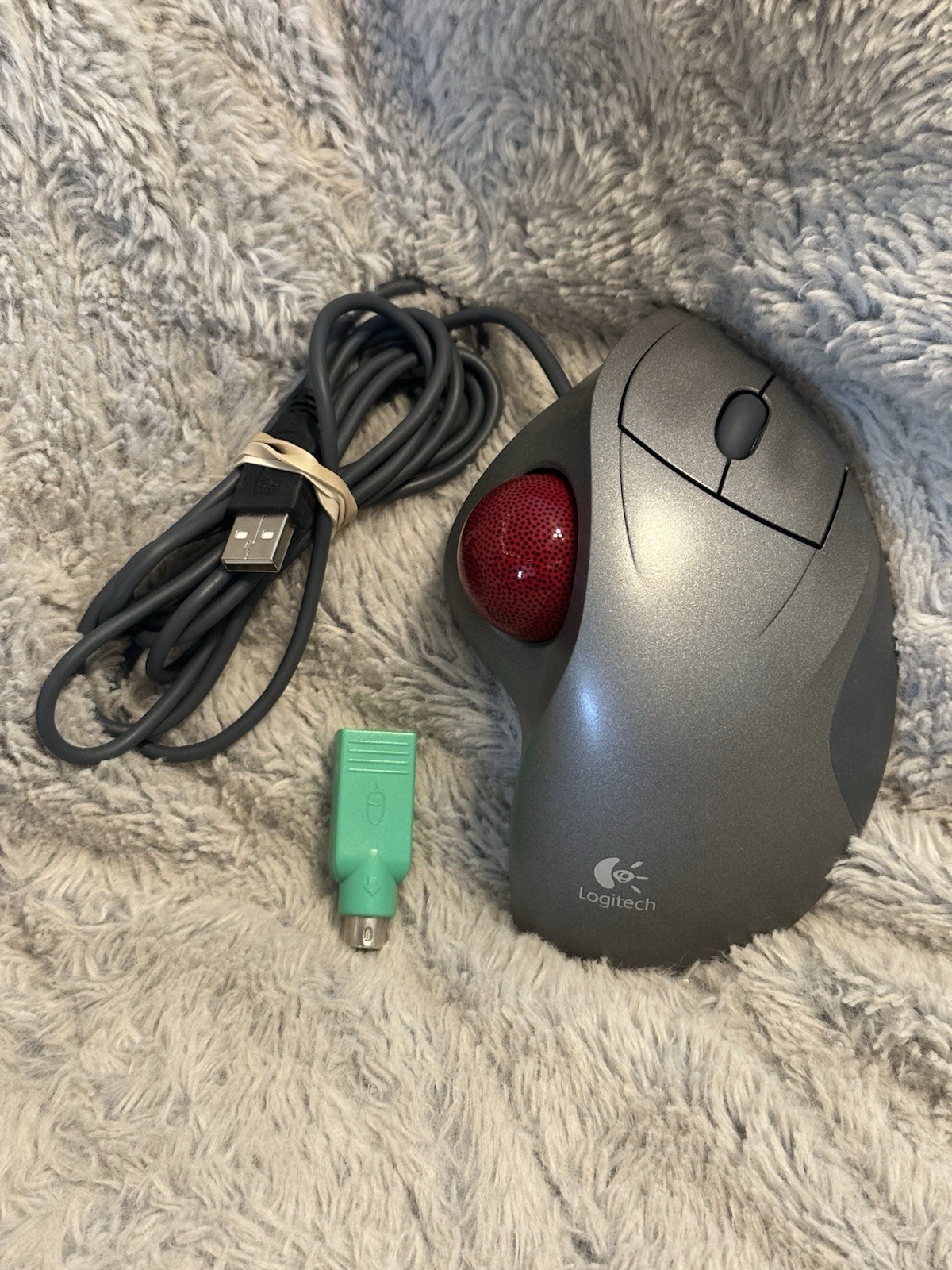 Logitech T-BB18 TrackMan Wheel USB Trackball Mouse w/ Scroll 804360-1000 WORKING