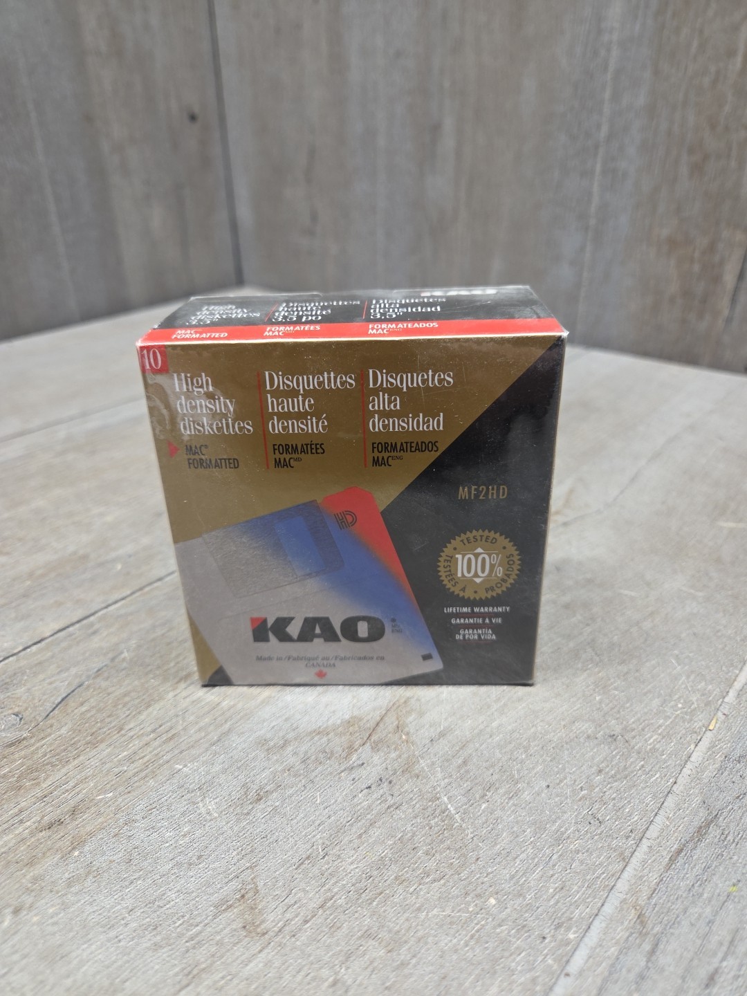 SEALED KAO 3.5” 10pk High Density 1.44mb (IBM) OS2 Floppy Disk MF2HD