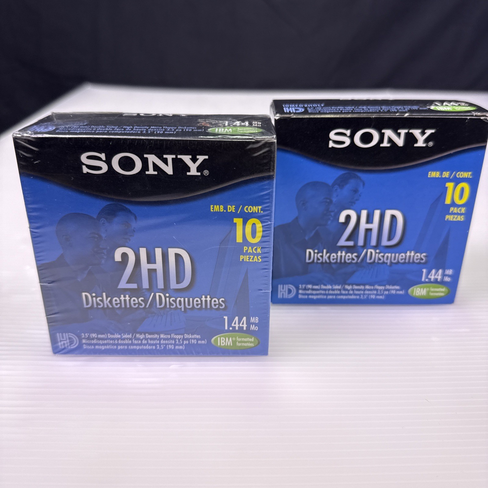 Sony 2HD Floppy Diskettes IBM Formatted 3.5" Inch 1 Sealed 1 Open (16 Diskettes)