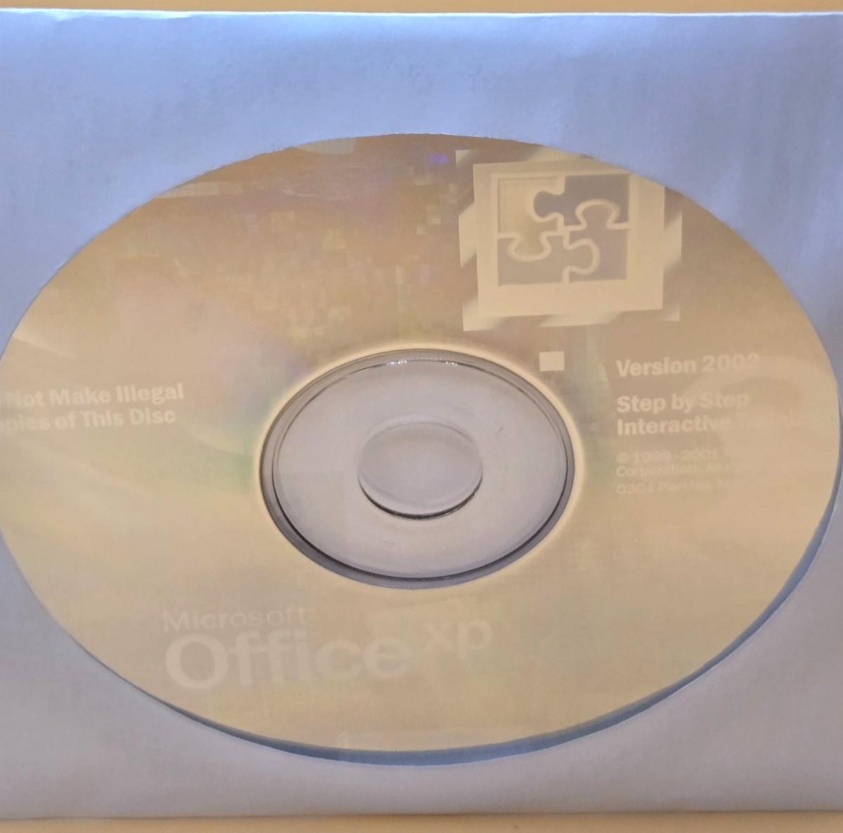 Microsoft Office XP Version 2002 Step By Step Training Disc Only No Product Key