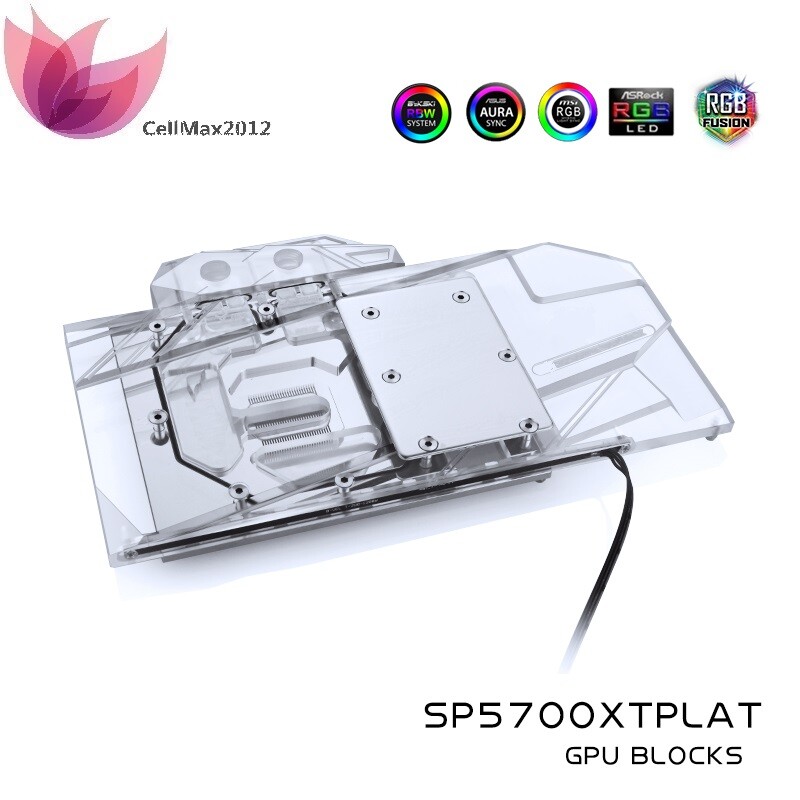 Full Coverage GPU Water Block For Sapphire RX 5700 XT Nitro+ with RGB / aRGB LED