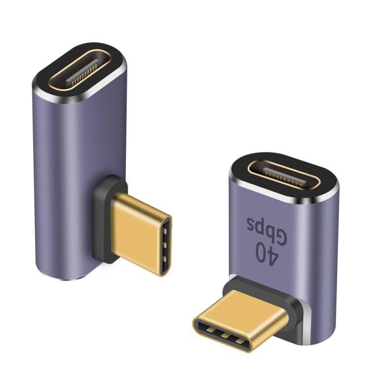 Duttek USB C 90 Degree Adapter 40Gbps, Right Angle USB C Adapter 100W, USB Ty...