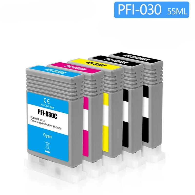 5*55ML PFI-030 Compatible Ink Cartridge With Pigment Ink For Canon TA-20 TA-30