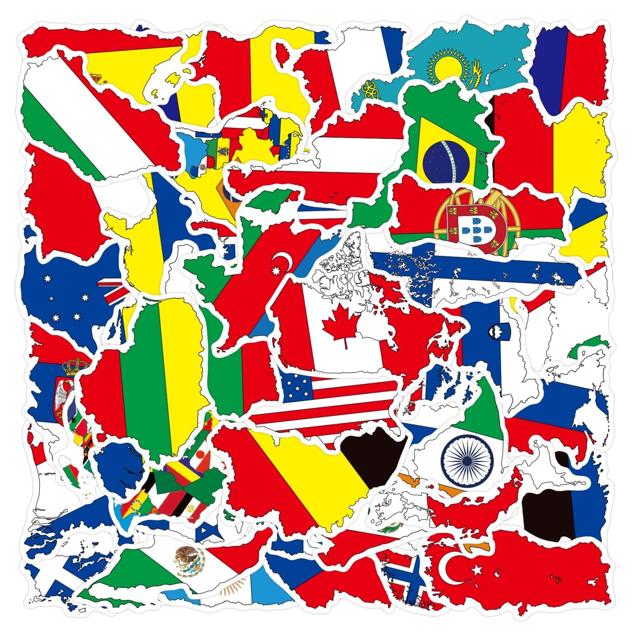 FMOST 100 Pcs World Flag Stickers for Water Bottle, Waterproof Country Flag Stic
