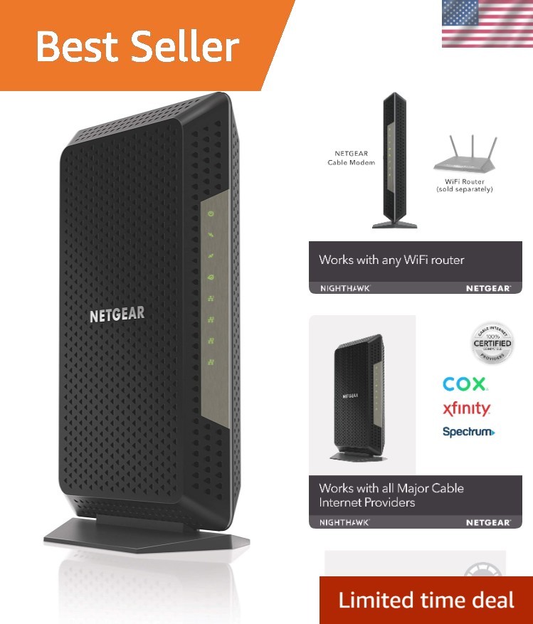 High-Speed Nighthawk Cable Modem - 4 Ports, DOCSIS 3.1 for Ultimate Performance