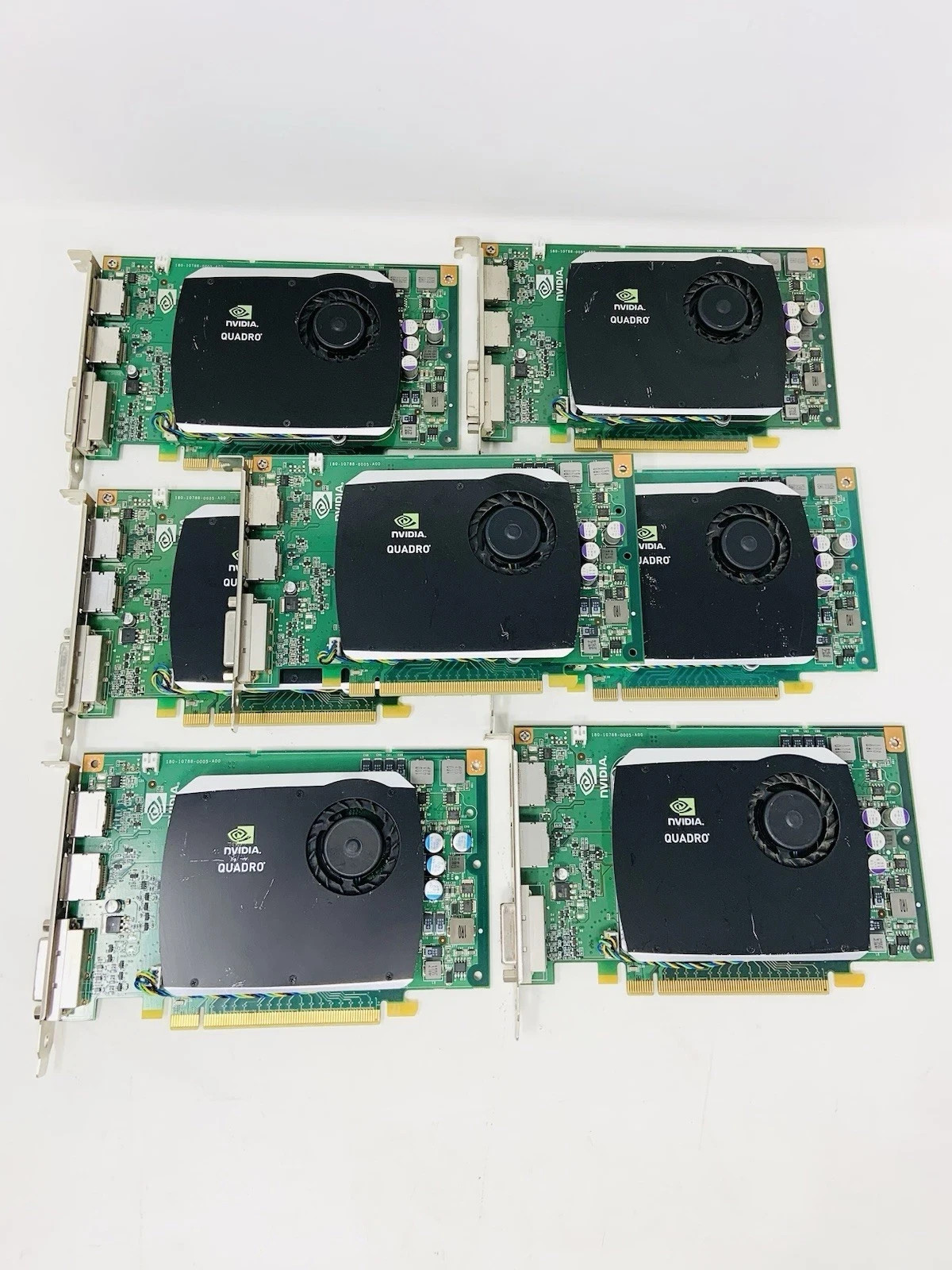 LOT OF 7 - NVIDIA Quadro FX 580 Graphics Card, PCIe x16, DisplayPort, DVI-I-USED