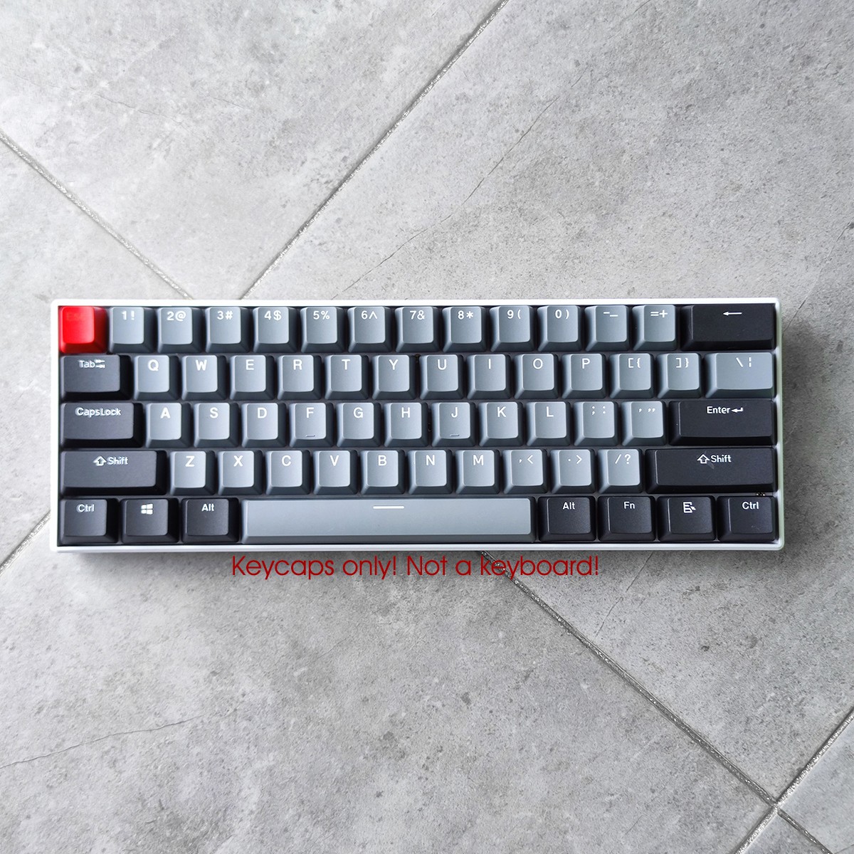 Gray Dolch Retro Black PBT Double Shot Keycap Set for 60% TKL Cherry MX Keyboard