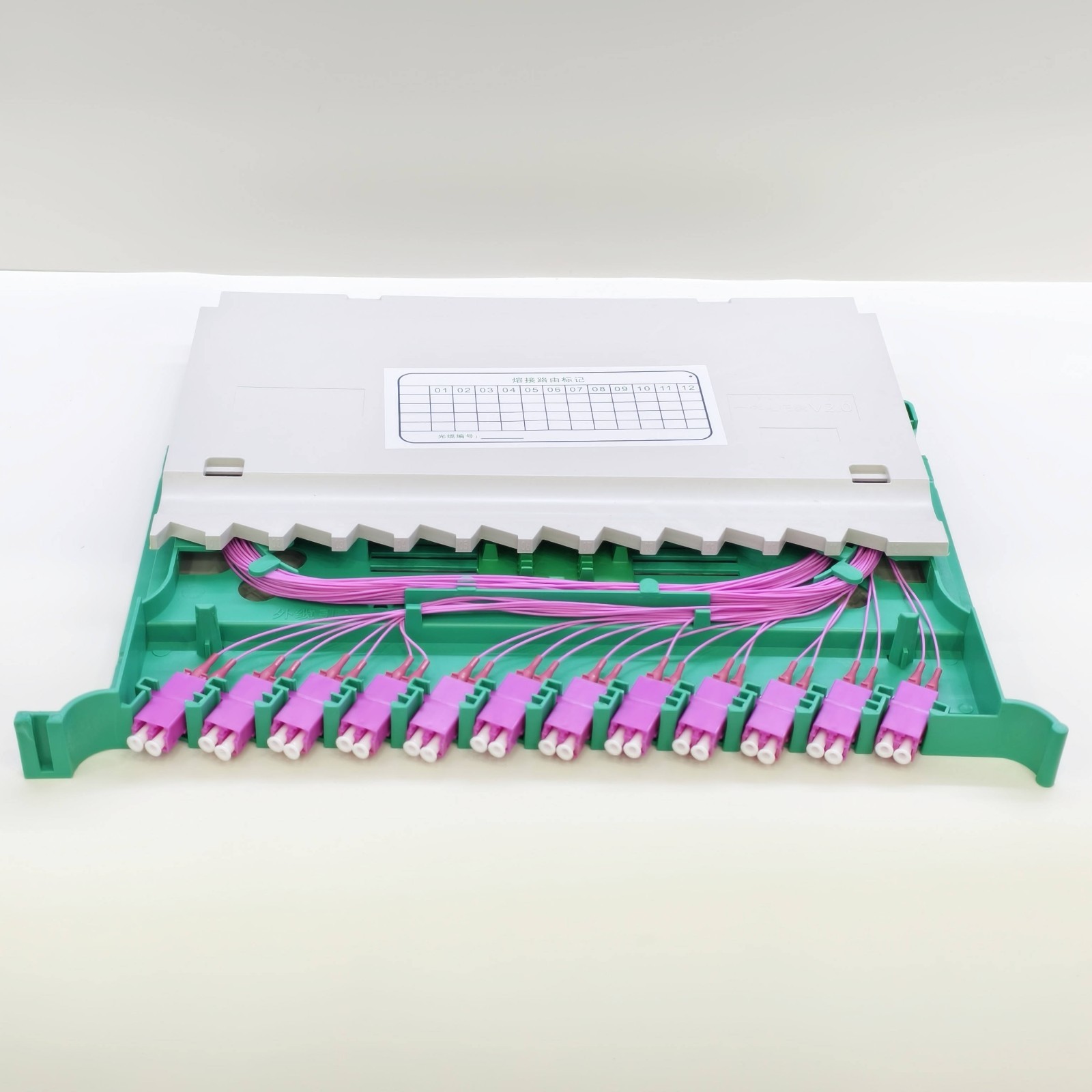 12-core Duplex LC UPC OM4 Fiber Optic Patch Panel 24 Core ODF Fusion Fiber Tray
