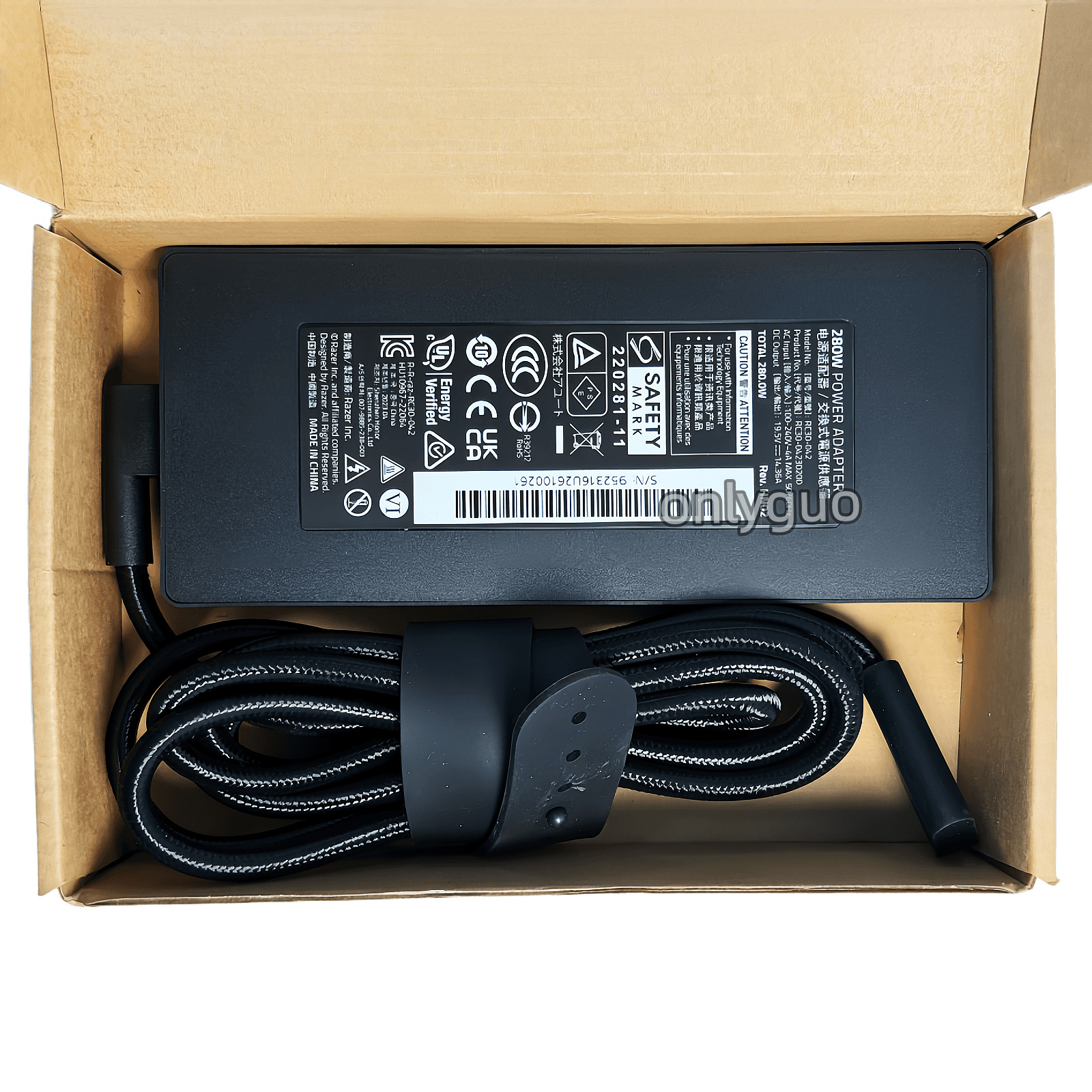Genuine OEM 280W RC30-042 AC Adapter Charger for Razer Blade GaN RC30-04230200