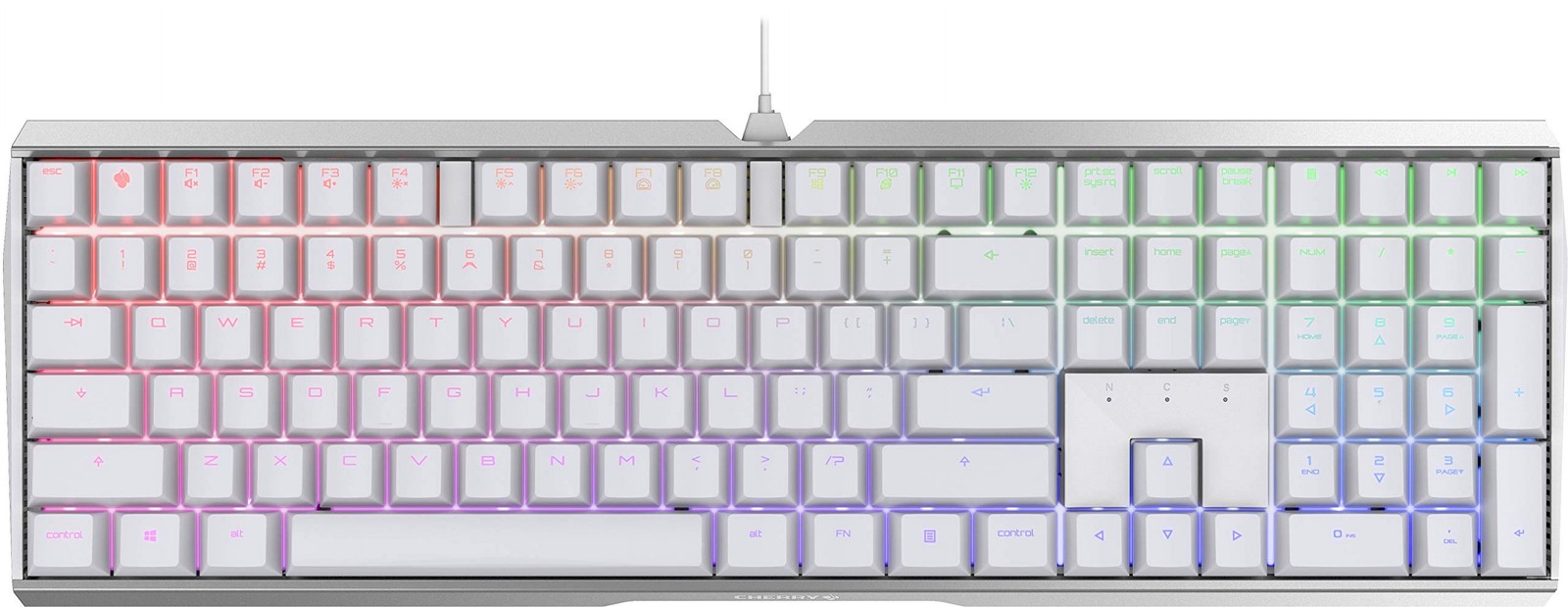 Cherry Americas G803874HYAUS0 MX 3.0S RGB Keyboard MX Red Switch White