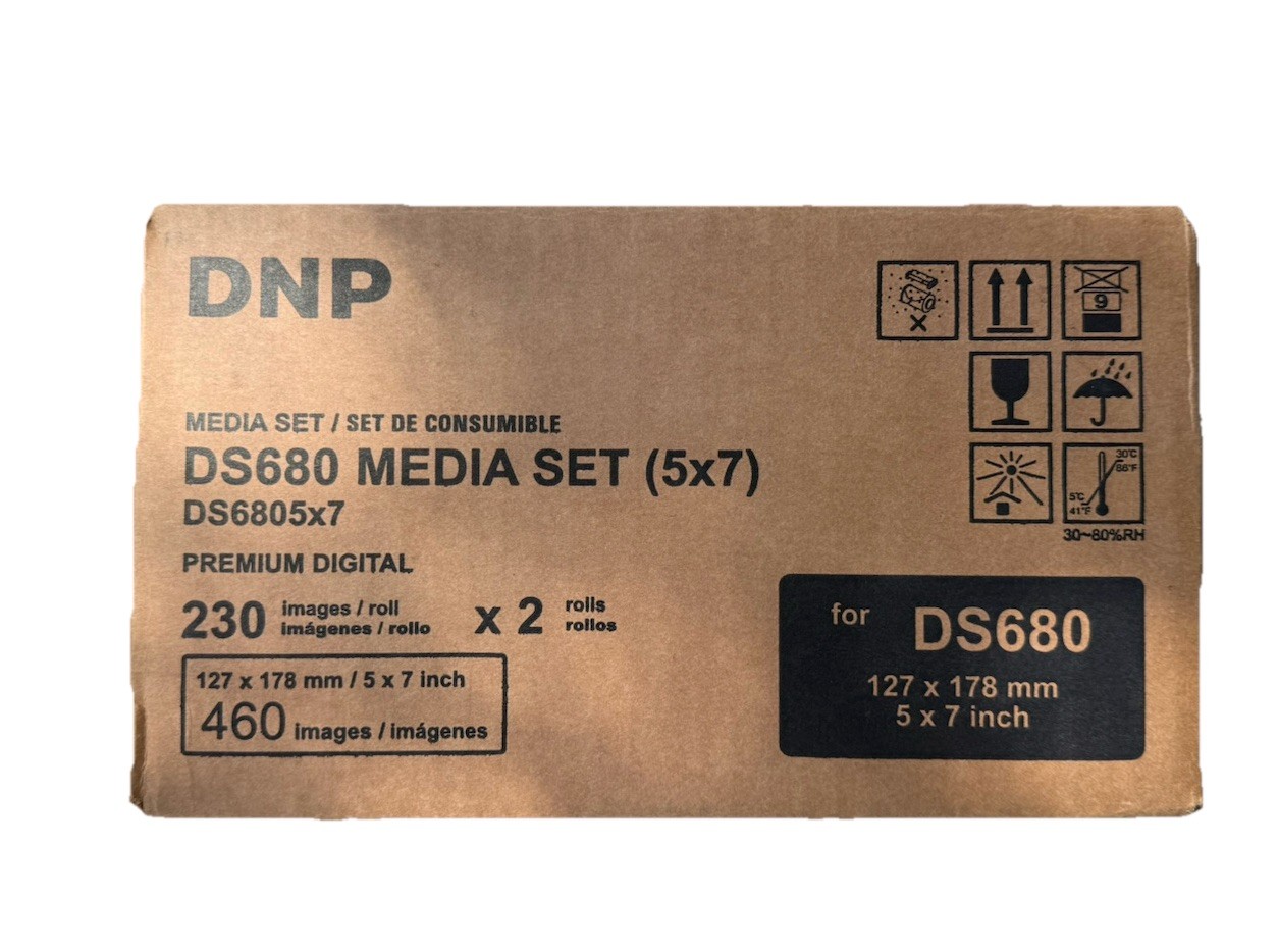 DNP DS680 media set (5x7) 2 Rolls of Paper And Ribbon Images 230 x2(Factory New)