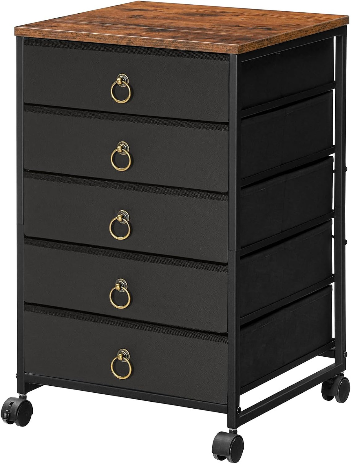 5-Drawer Chest, Office File Cabinet with Drawers, Rolling Printer Stand, Filing