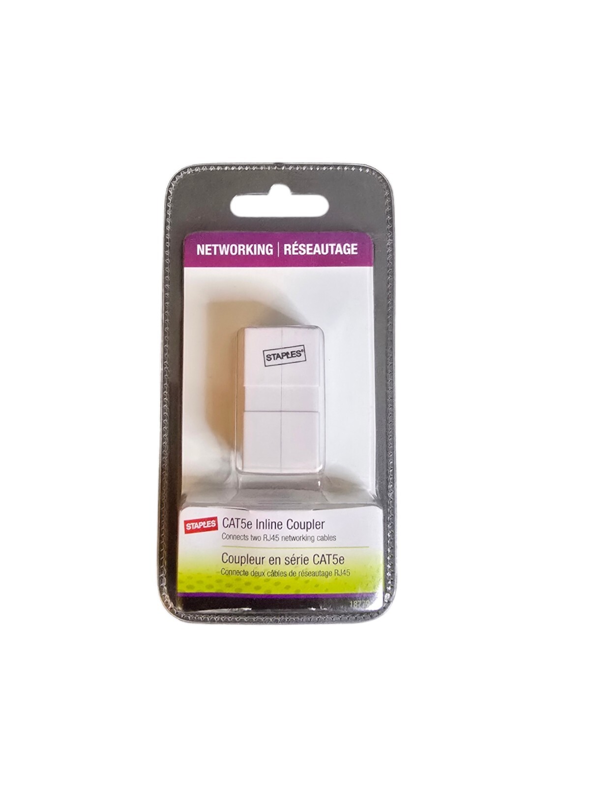 NEW Staples CAT5e Inline Coupler 18779 - Female to Female Ethernet Connector