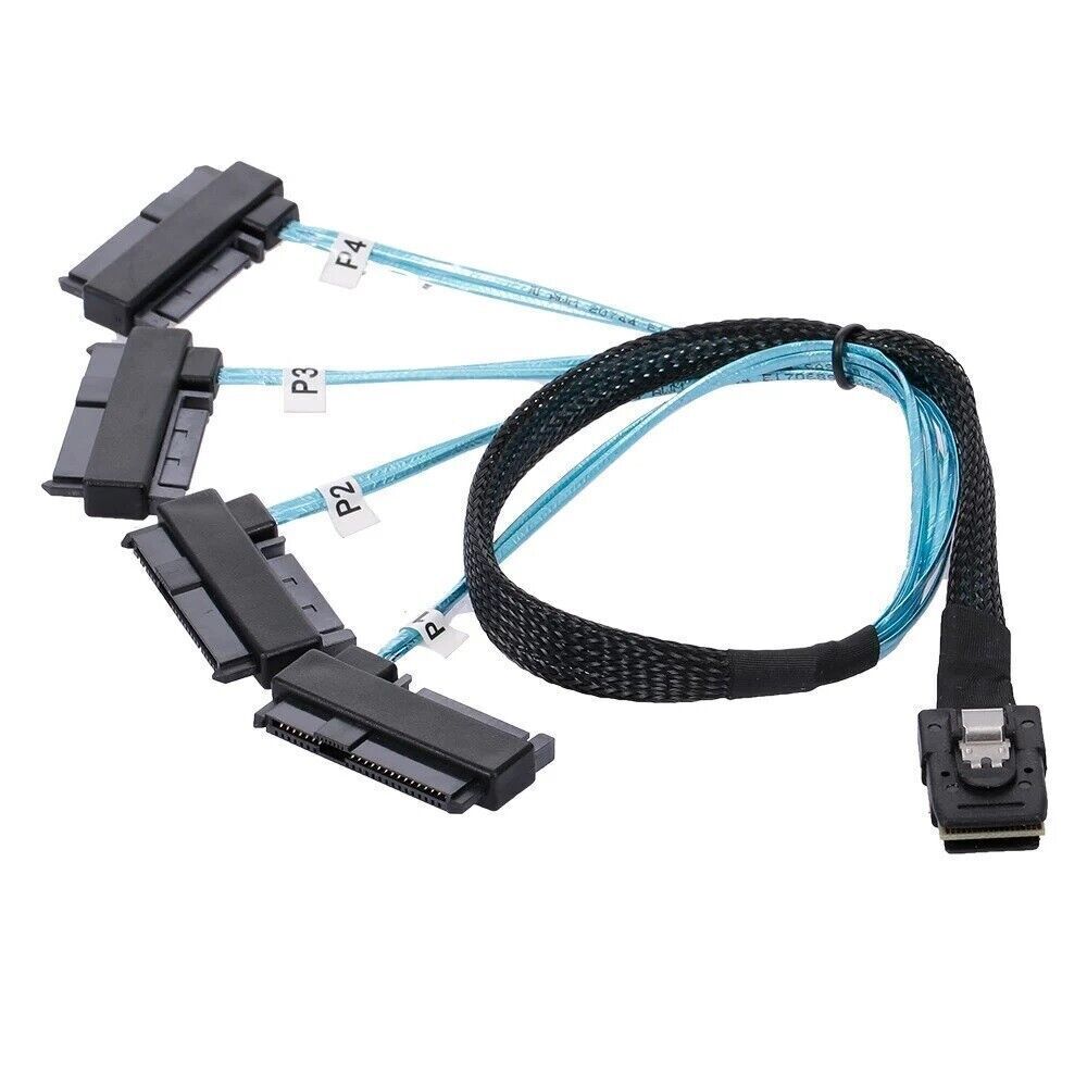 Internal 36Pin Mini SAS SFF-8087 Host to 4 SFF-8482 Target SAS Hard Disk Cable