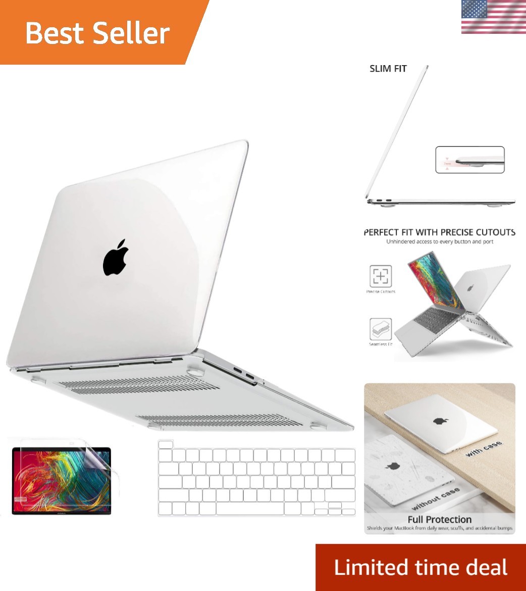 Crystal Clear Hard Shell Case for MacBook Pro 13 inch M2/M1 - Includes Keyboa...