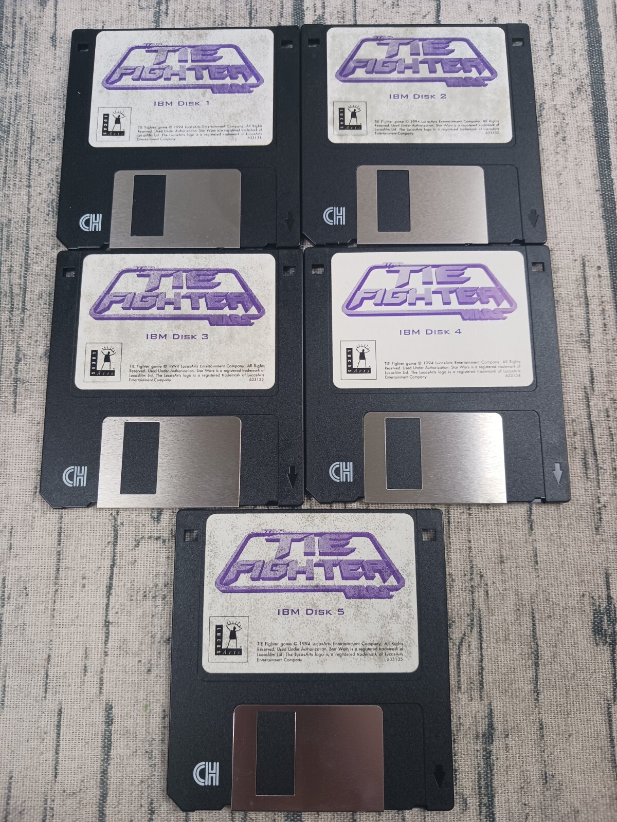 Star Wars Tie Fighter 1994 LucasArts PC MS-DOS Game on Five 3.5" HD Floppy Disks