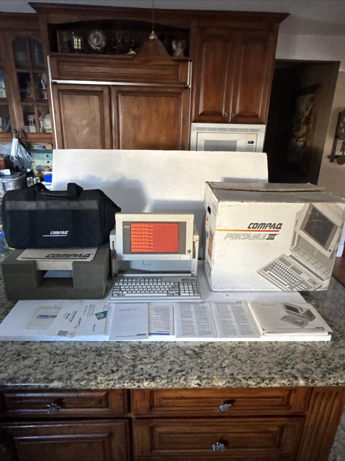 RARE compaq Portable III Computer Model 2660 Original Box & Papers , Invoice