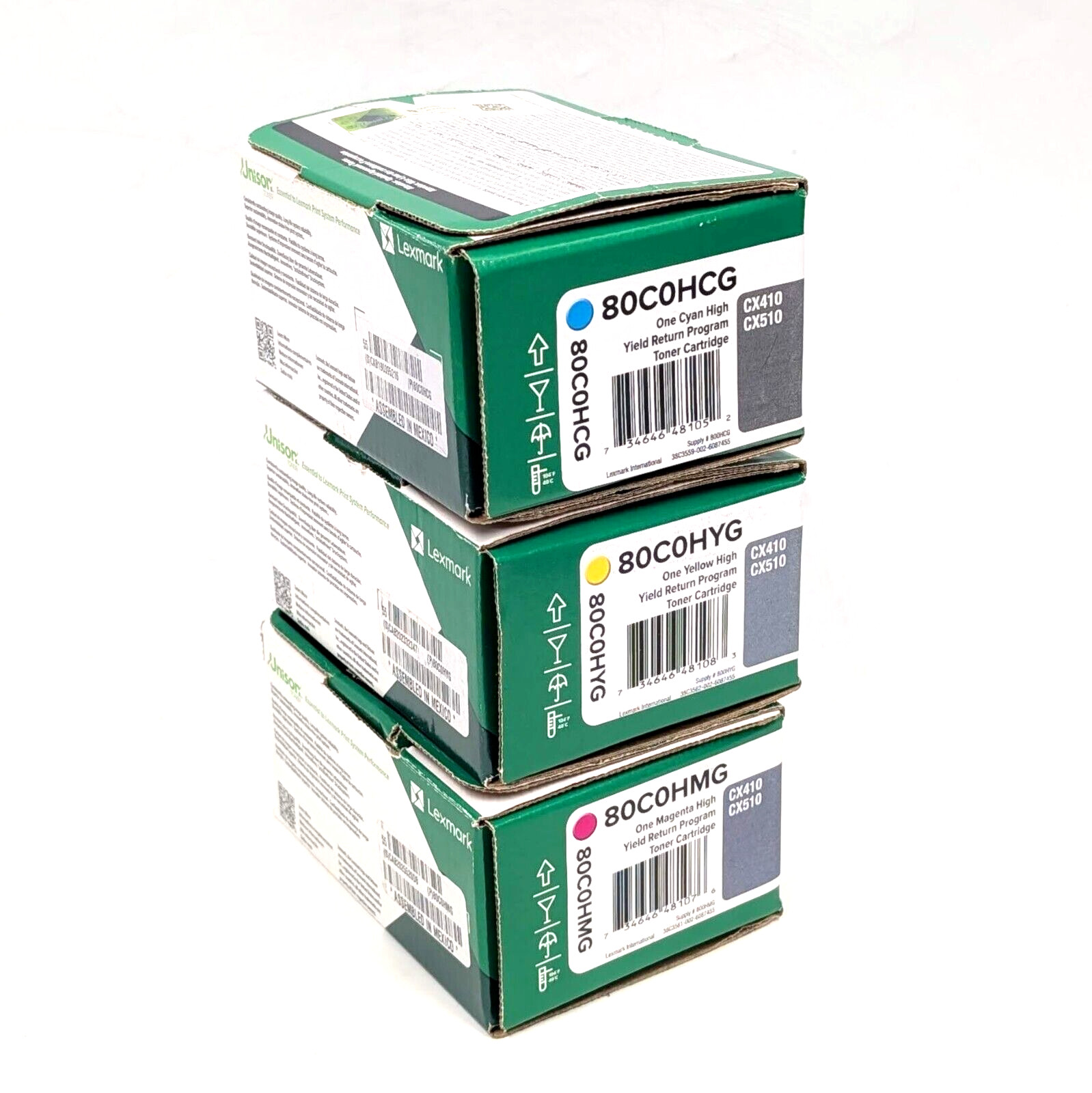 Lexmark CX410/CX510 CMY Return Program Toner Cartridge Set - 80C0H