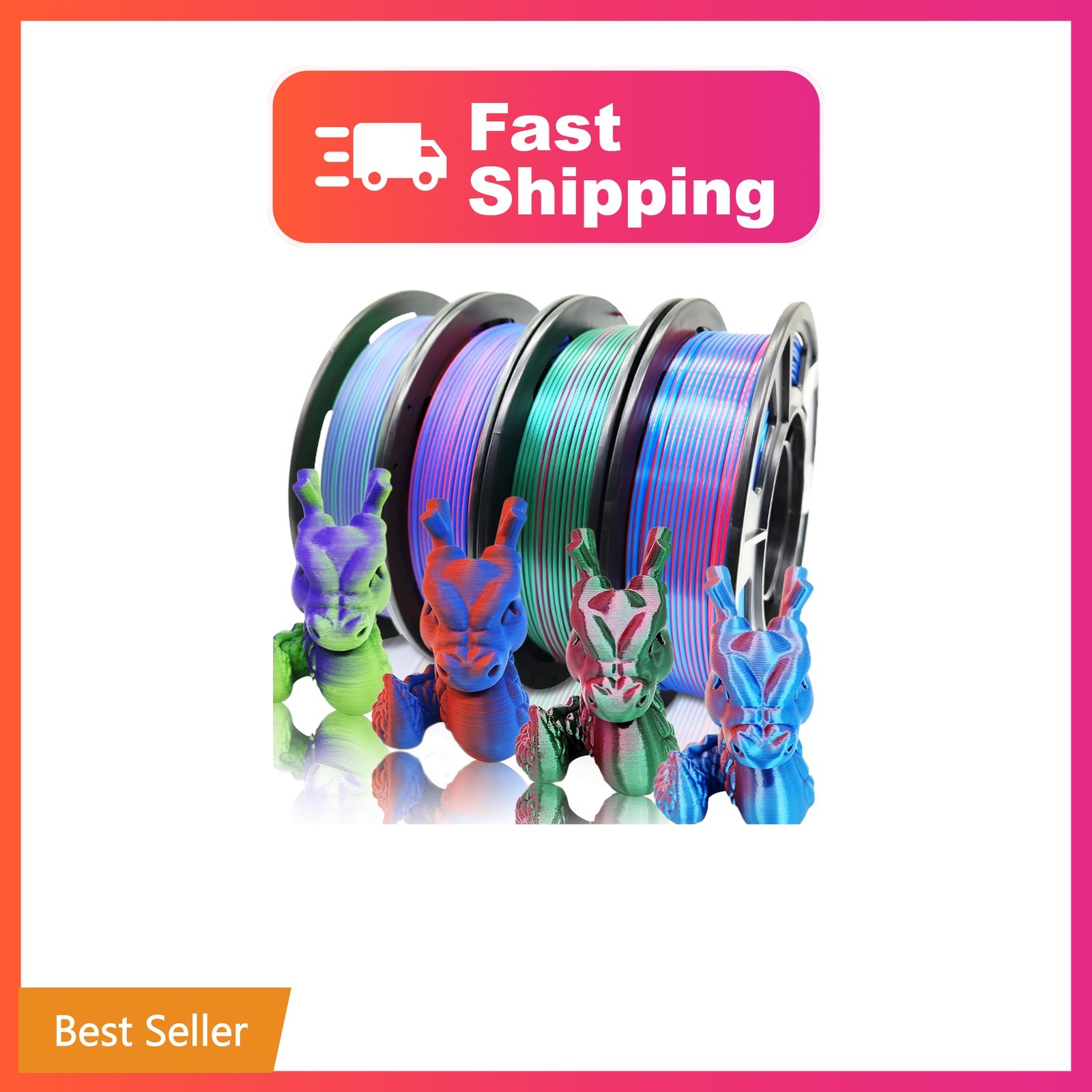 Reprapper 4X 250g Color Pack, Dual Color Filament Coextrusion PLA Filament 1....