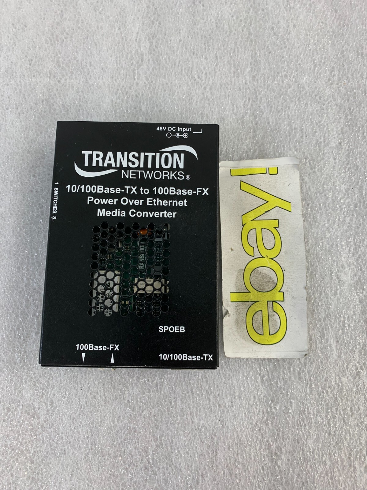 Transition Networks 10/100Base-TX to 100Base-FX Media Converter SPOEB FREE S/H