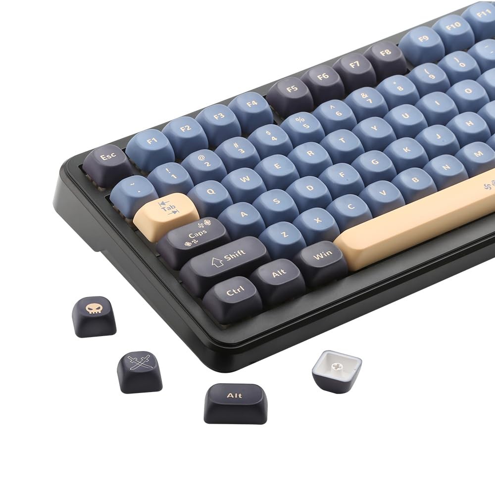 134 Keys Blue Black MOA Profile PBT Custom Keycaps Cherry/Gateron MX Switch