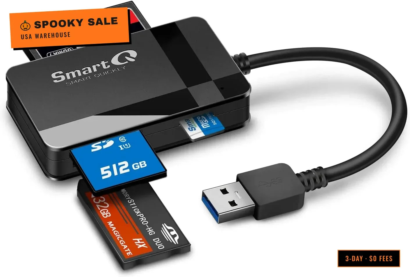 C368 USB 3.0 Card Reader - Plug & Play, Compatible with Apple & Windows, Support