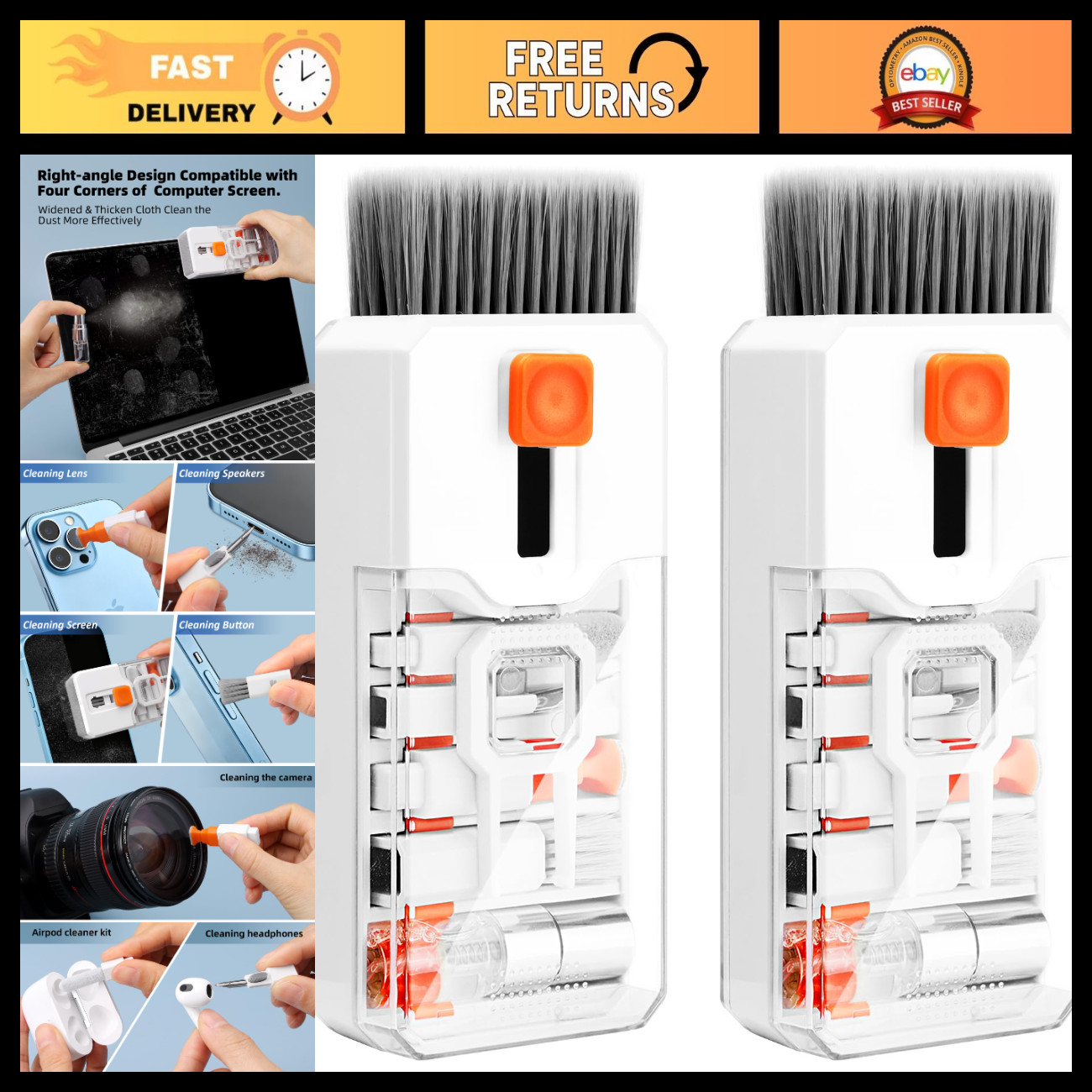 2 Pack Keyboard Cleaner & Laptop Cleaning Kit - All-in-One Computer Care Set