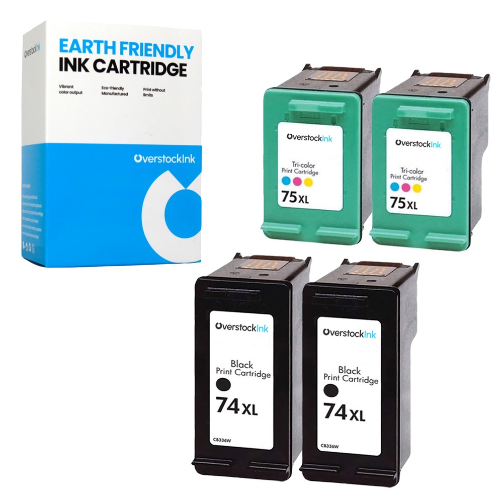 4Pack Compatible OSI 74XL and 75XL Ink for HP PhotoSmart C4273 C4275 C4280 C4283