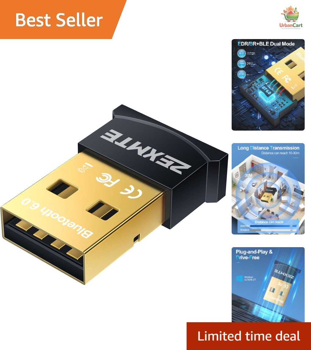 High-Speed 6.0 USB Bluetooth Adapter - Plug-and-Play for Windows Devices