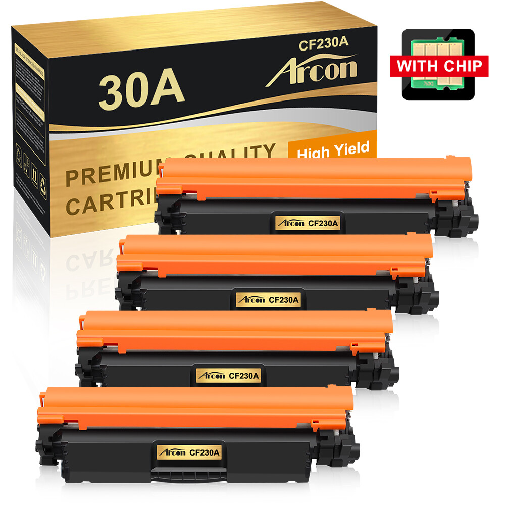 4 Pack CF230A Toner Cartridge compatible with HP LaserJet Pro M203dw MFP M227sdn