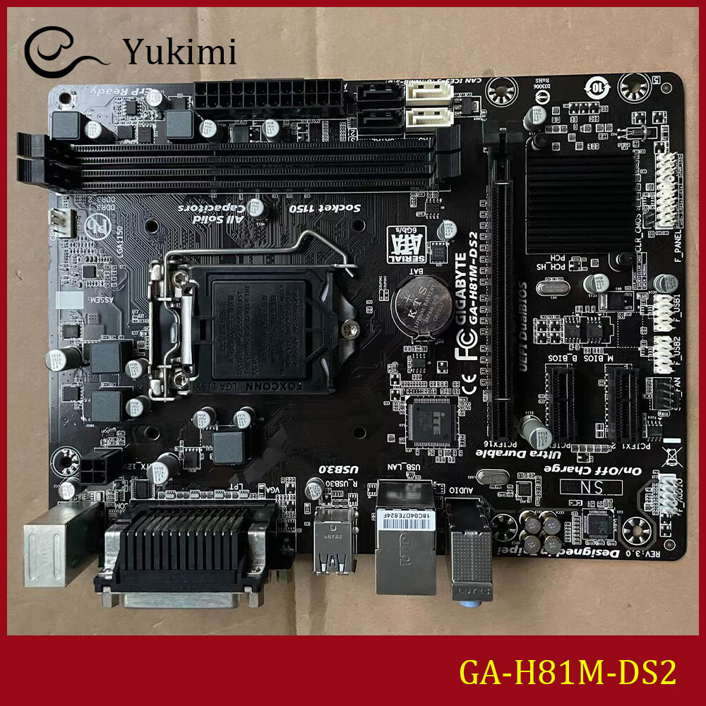 FOR GIGABYTE GA-H81M-DS2 DDR3 LGA 1150 16GB VGA Micro ATX Motherboard Test OK
