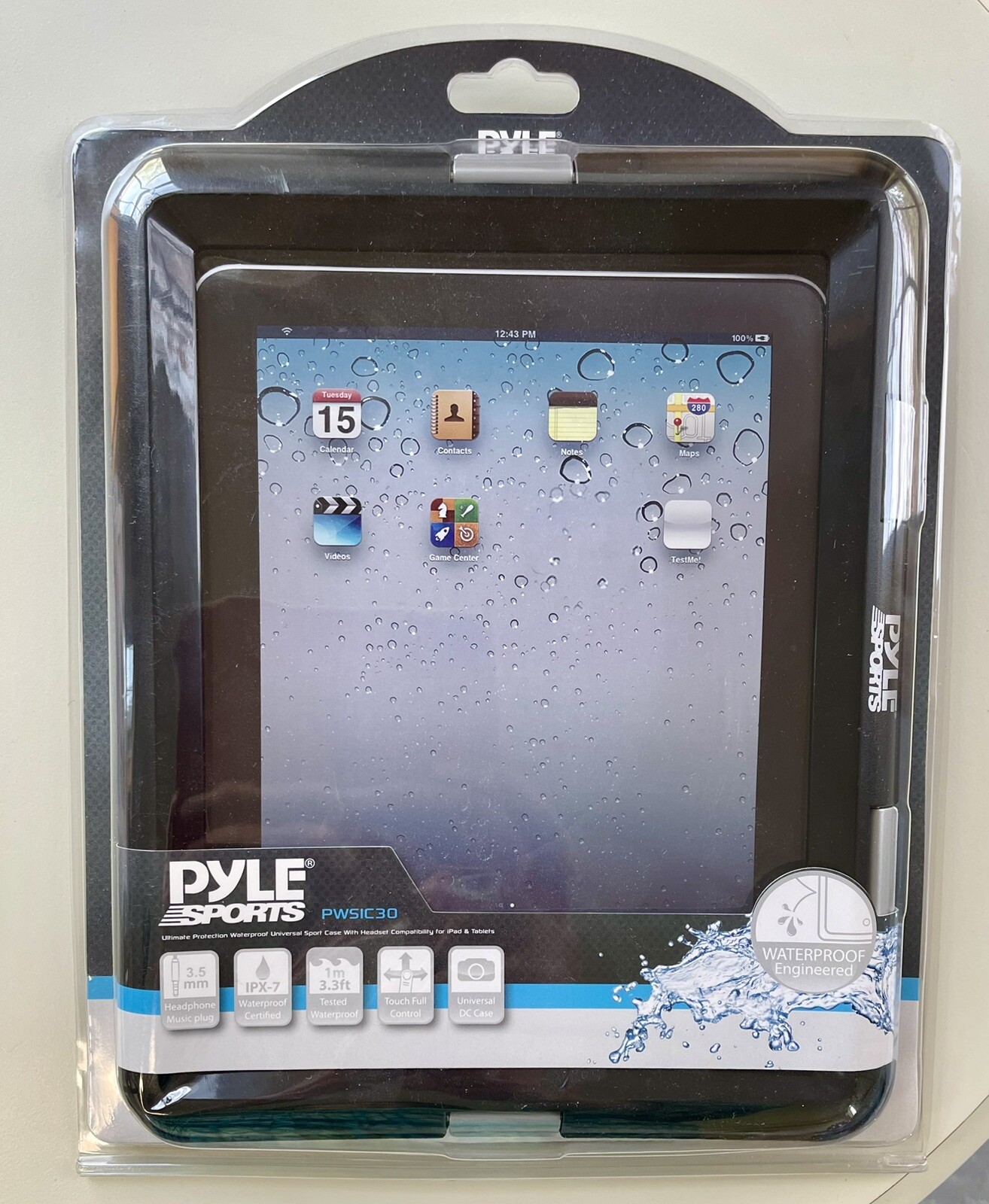 Pyle Sports PWSIC30 Waterproof iPad Marine Grade Case+ Headphone Jack NEW