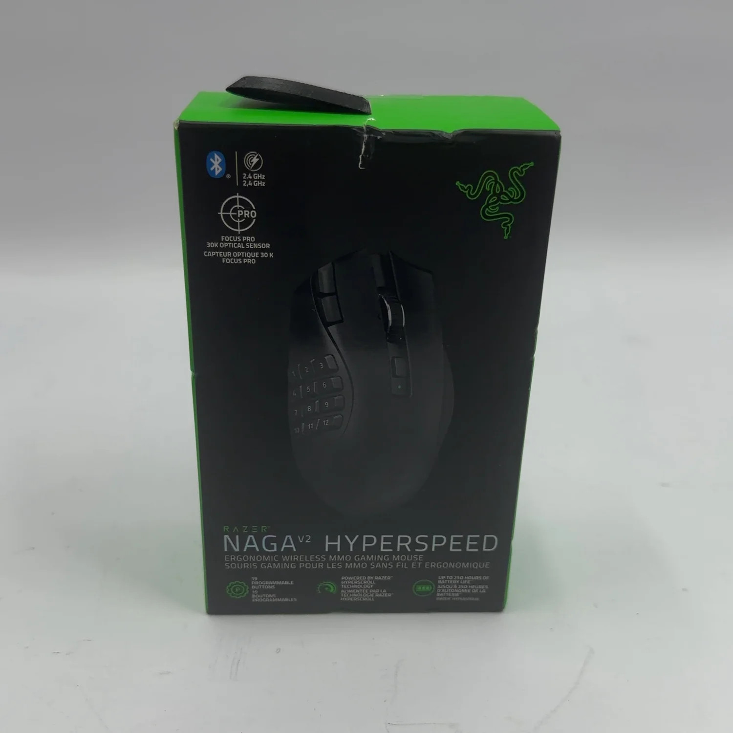 New Razer Naga V2 Hyperspeed RZ01-0360 Wireless Mouse Black