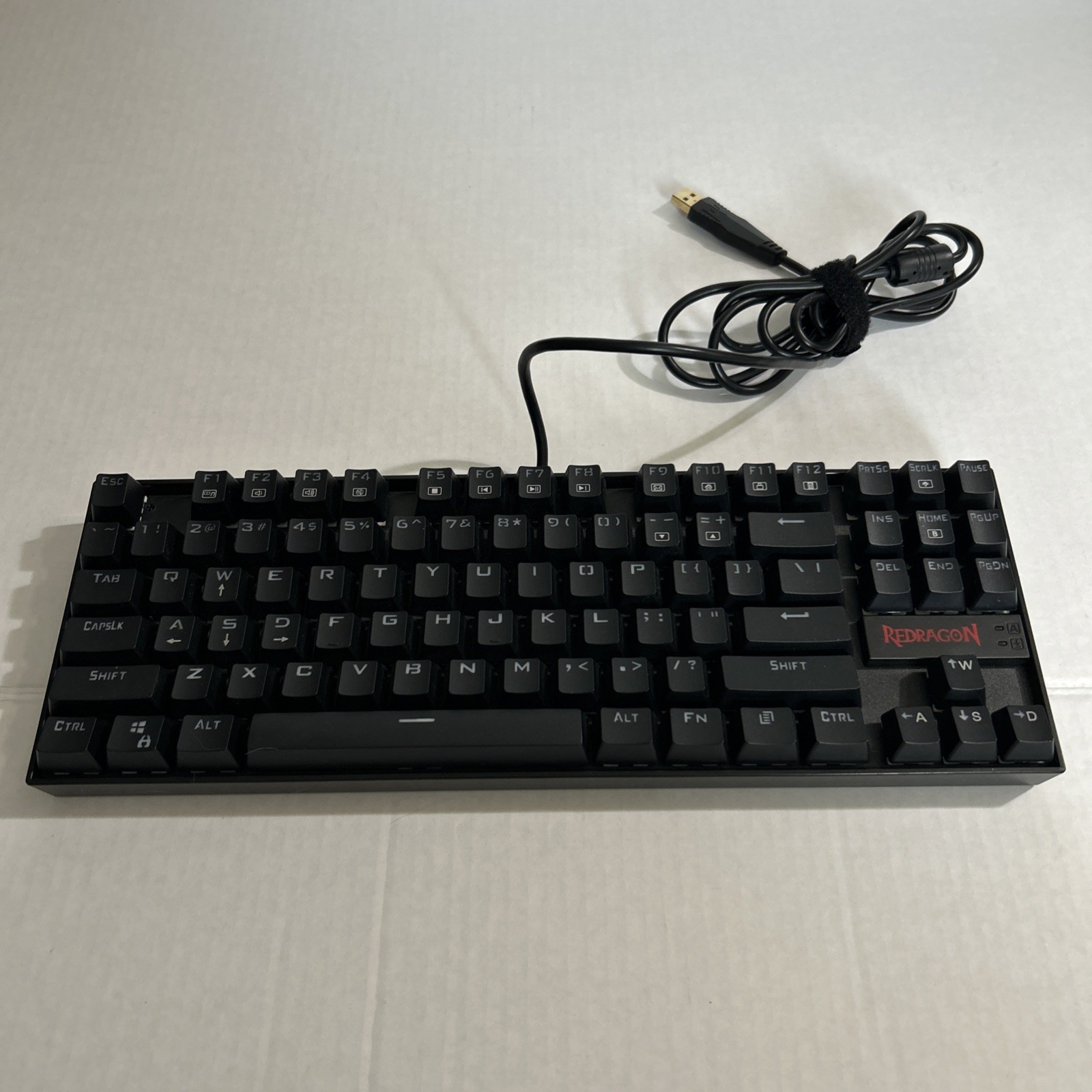 Red Dragon Kumara K552-1 USB GAMING Mechanical Keyboard Red LED TESTED WORKS