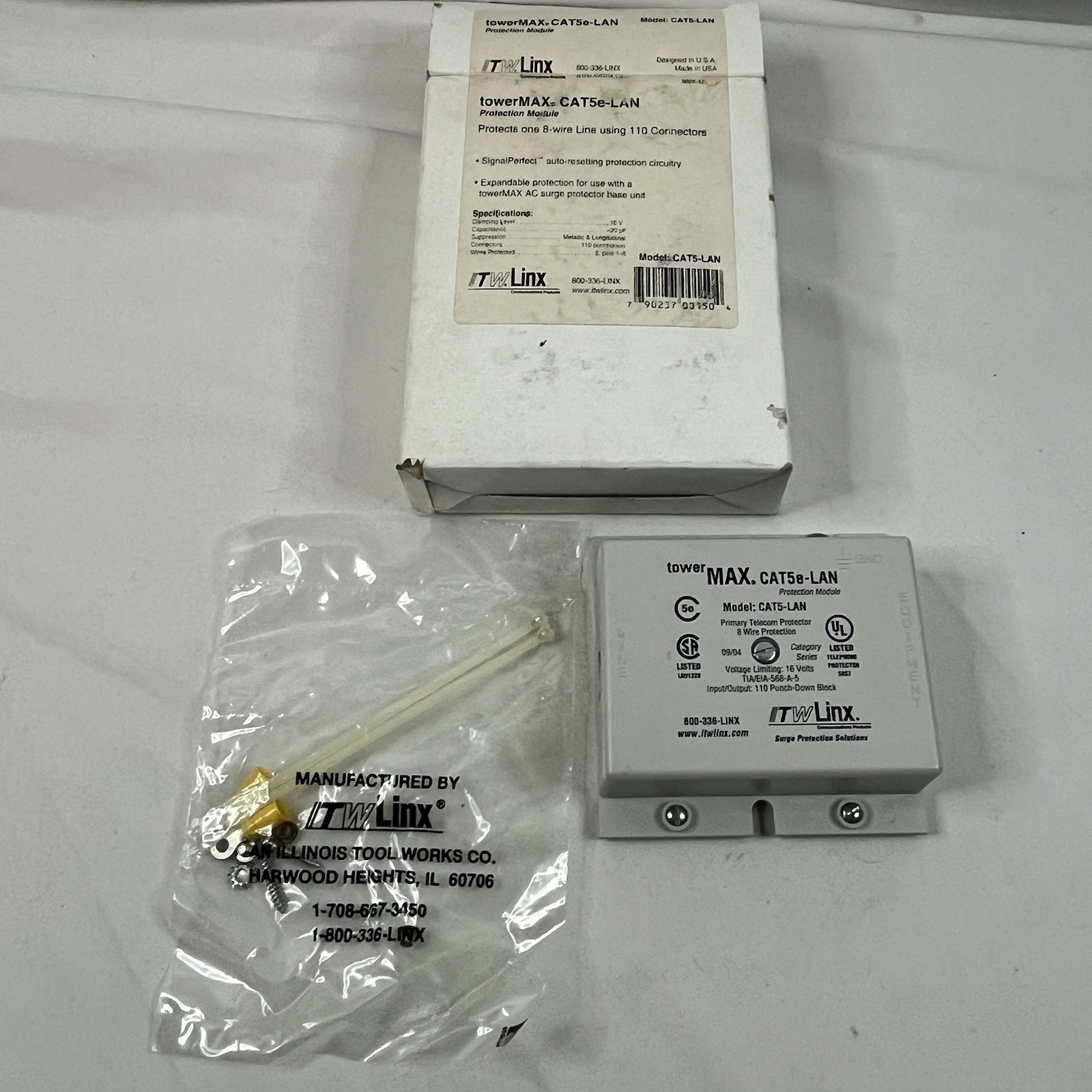 ITW LINX SURGEGATE SURGE PROTECTOR CAT5-LAN- RJ45, MODULAR PROTECTION