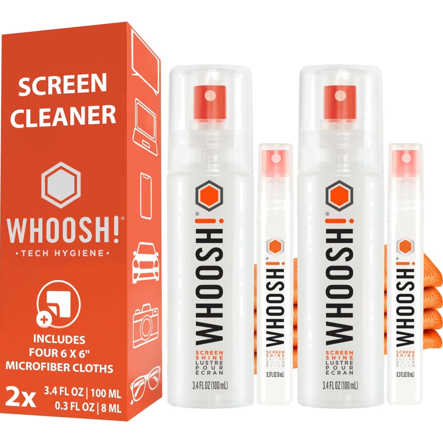Screen Shine Duo: Eco-Friendly Streak-Free Screen Cleaner Kit (3.4 + 0.3 oz)