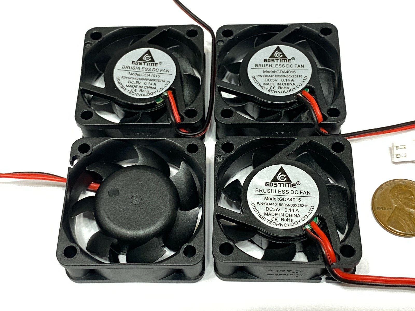 4 Pieces 5v fan 4015 small cooling 2pin computer 40mm x 15mm heatsink axial B29