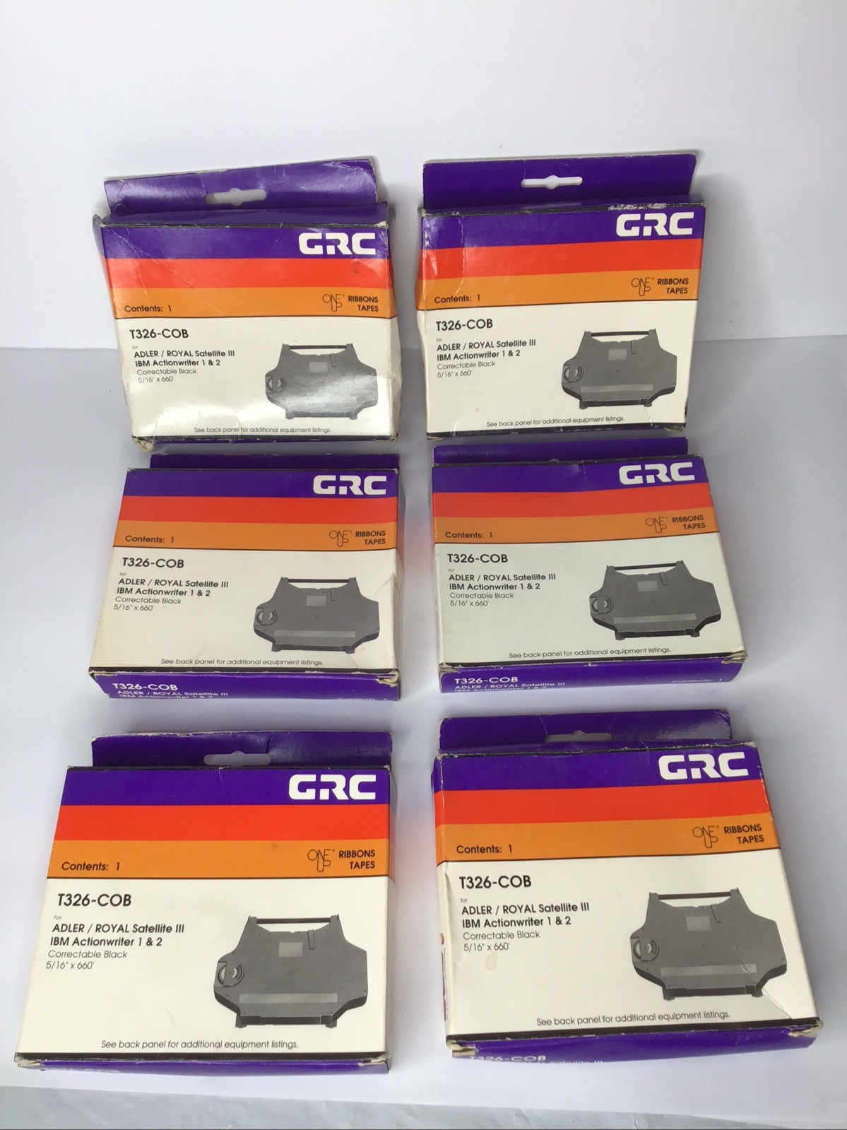 GRC Ribbon Tapes T326-COB ADLER/ROYAL Satellite III IBM Actionwriter 1&2 Black