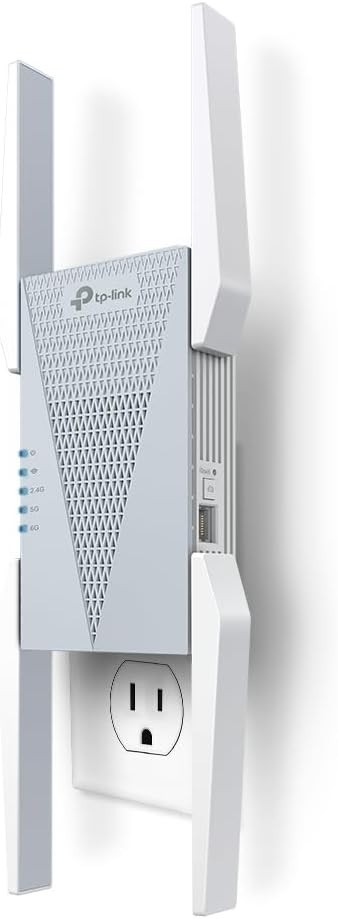 TP-Link RE813XE AXE5400 WiFi 6E Range Extender 5.4 Gbps Tri-Band 2800 Sq Ft