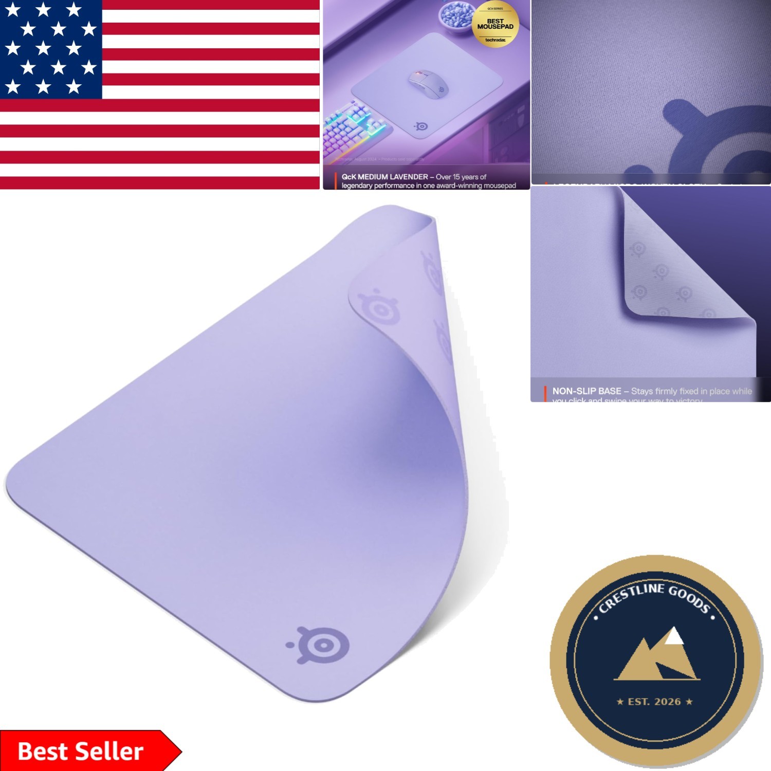 Lavender QcK Mouse Pad - Optimized for Ultimate Gaming Control and Comfort