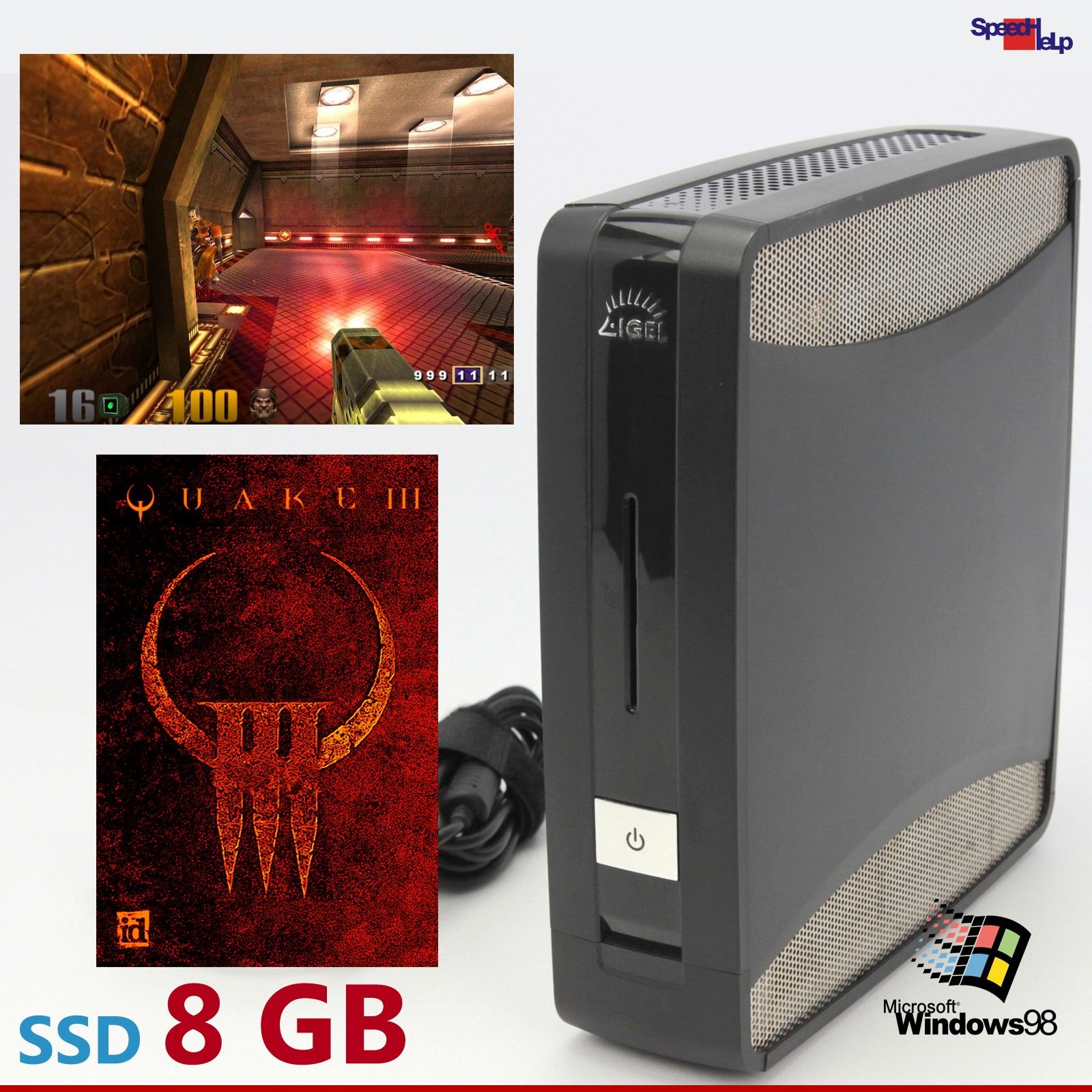 🎮MINI PC COMPUTER PC RETRO GAMES GAMES DOS WINDOWS 98 8GB SSD QUAKE III